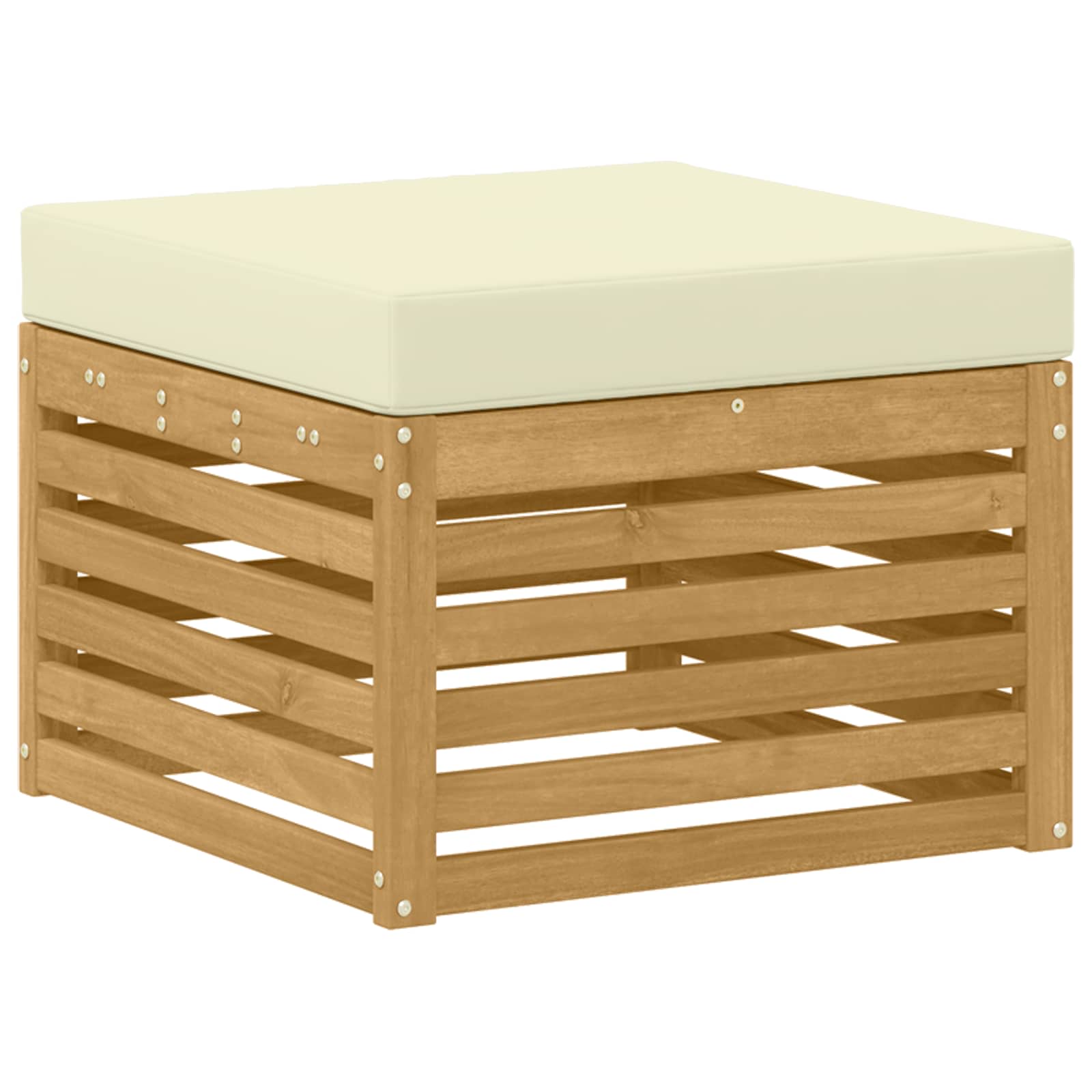 Set vanjskih sofa 6 pcs Bijela i krem 59 x 59 x 37 cm Poliester