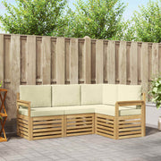Set vanjskih sofa 4 pcs Bijela i krem 187,5 x 128,5 x 73 cm