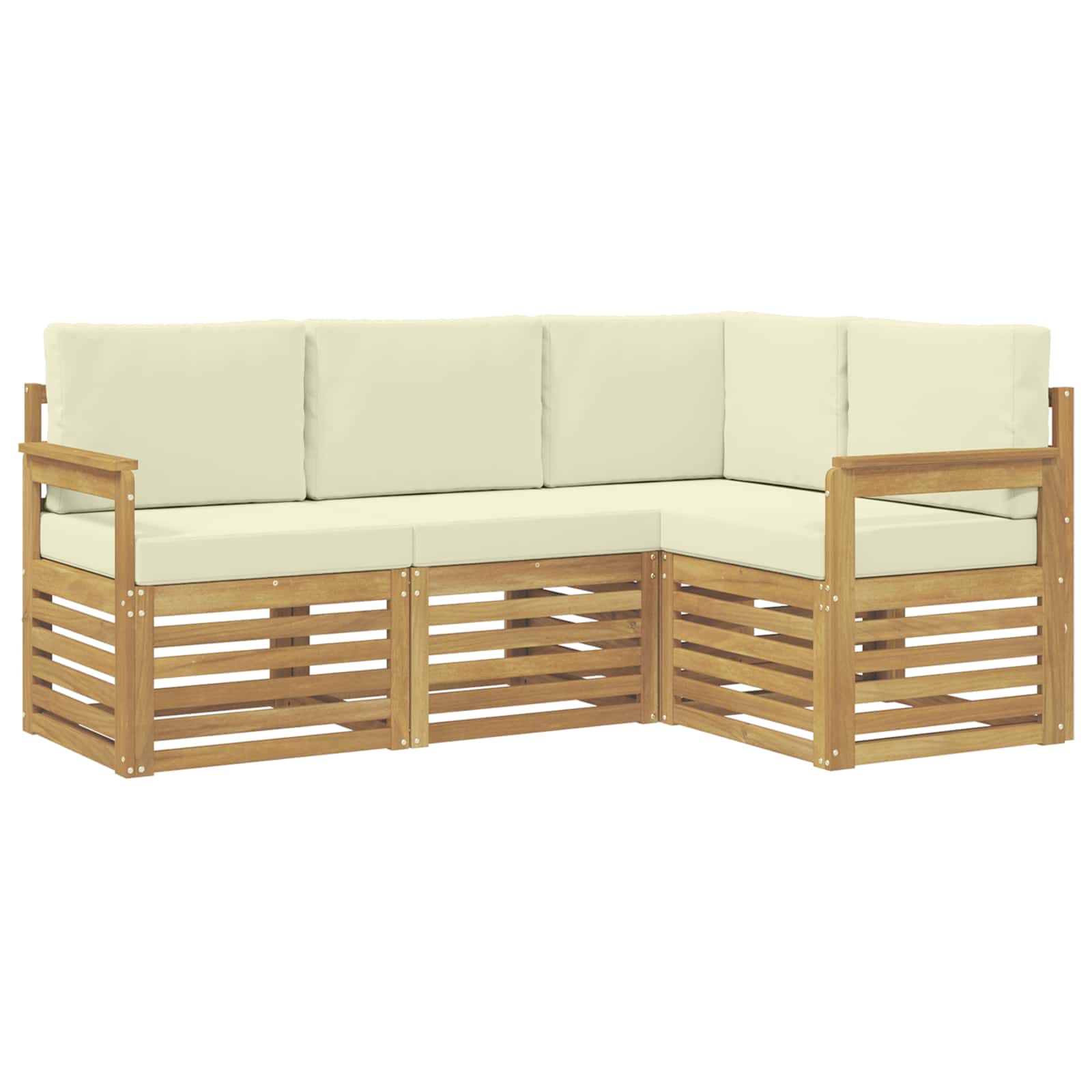 Set vanjskih sofa 4 pcs Bijela i krem 187,5 x 128,5 x 73 cm