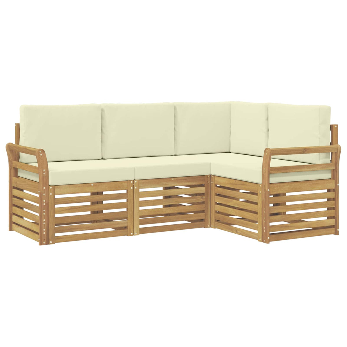Setovi sofa 4 pcs Bijela i krem 190 x 130,5 x 73 cm Poliester