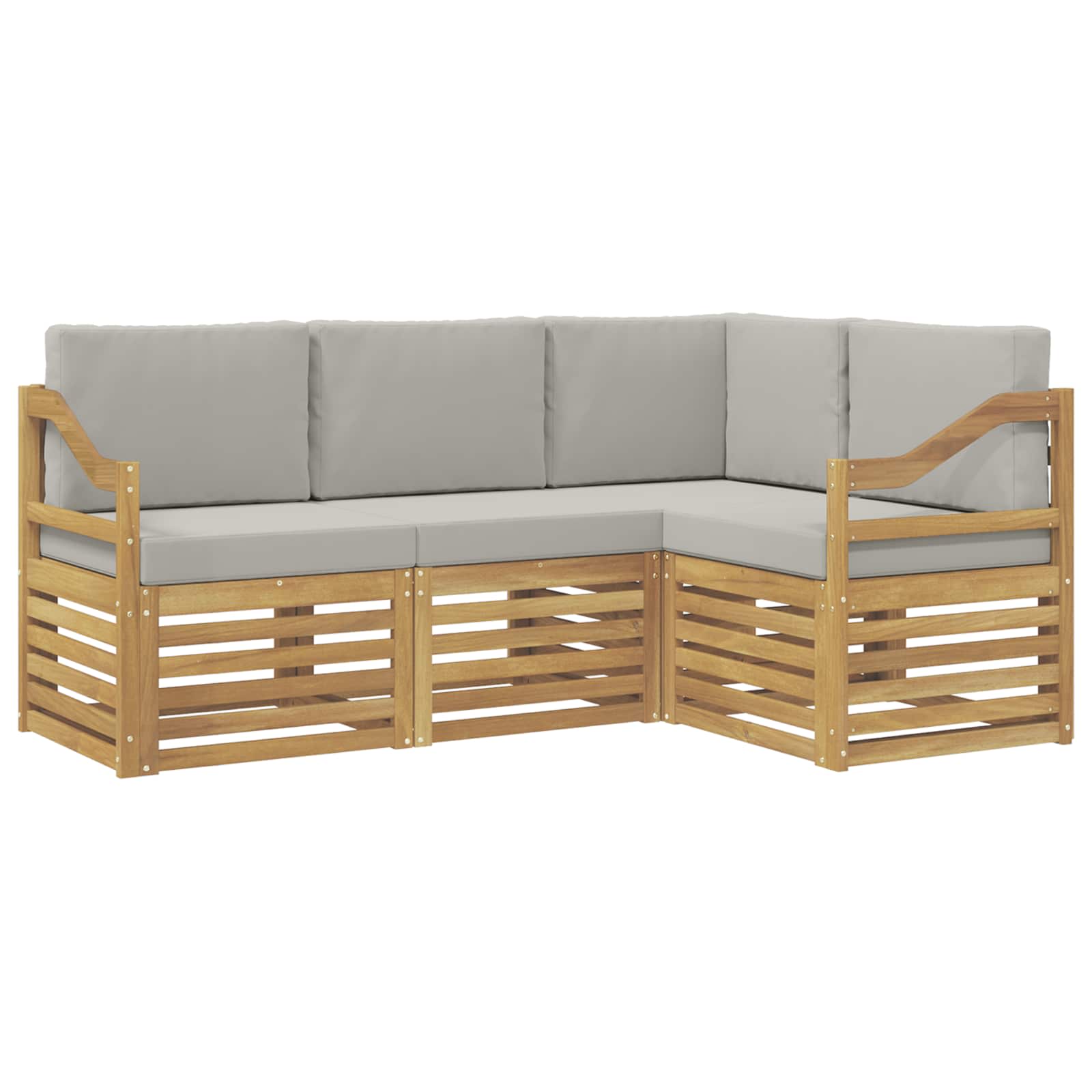 Setovi sofa 4 pcs Bijela i svjetlosiva 185,5 x 126,5 x 73 cm