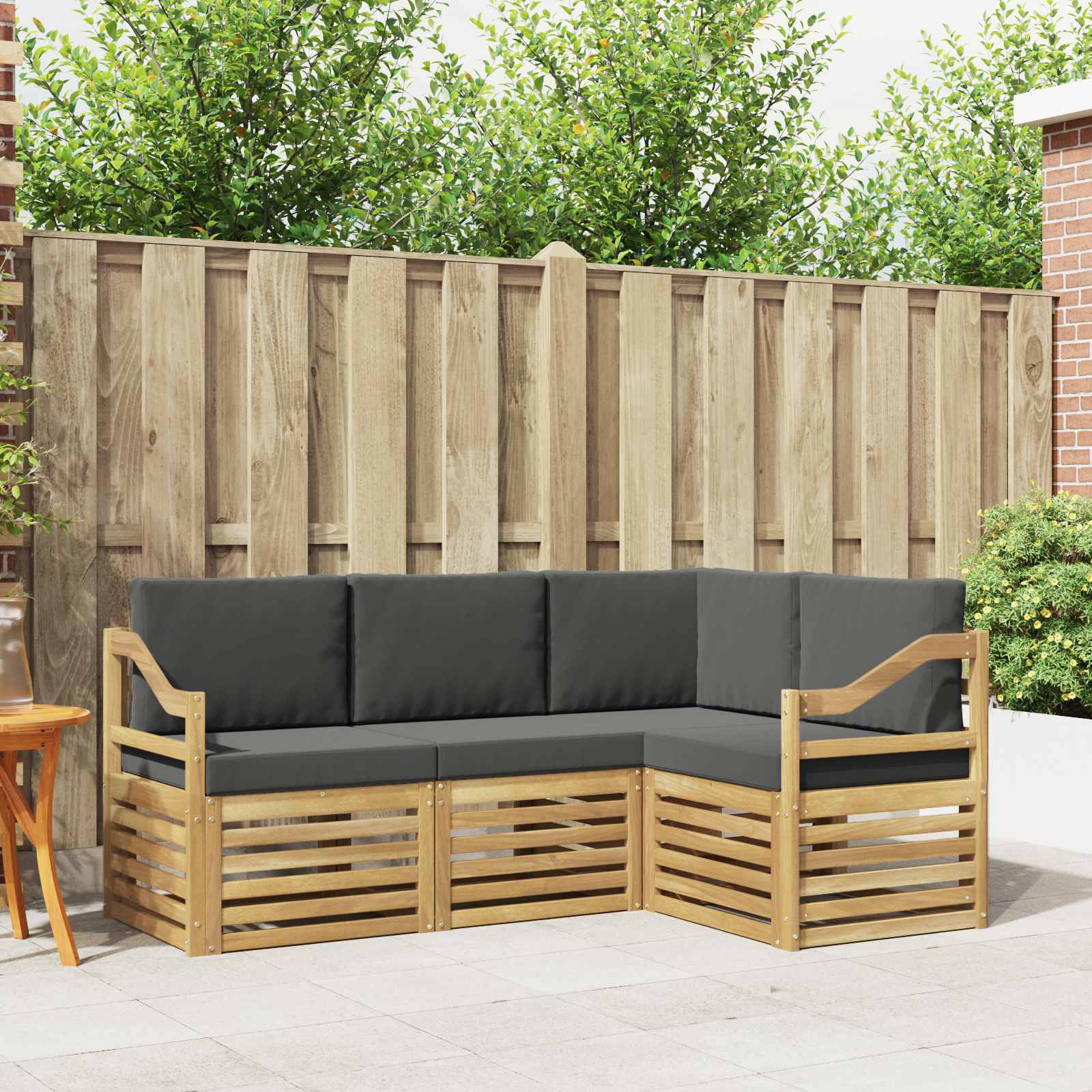 Setovi sofa 4 pcs Bijela i antracit 185,5 x 126,5 x 73 cm