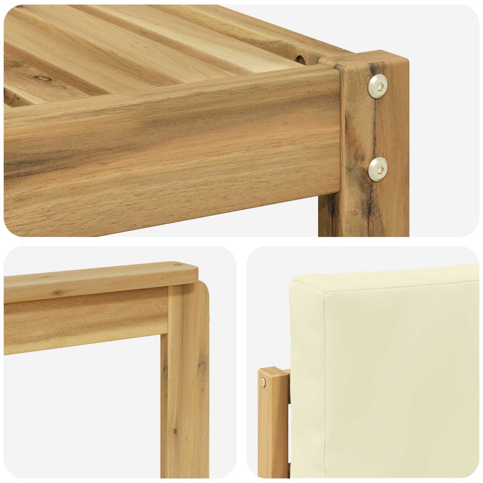 Set vanjskih sofa 5 pcs Bijela i krem 59 x 59 x 37 cm Poliester