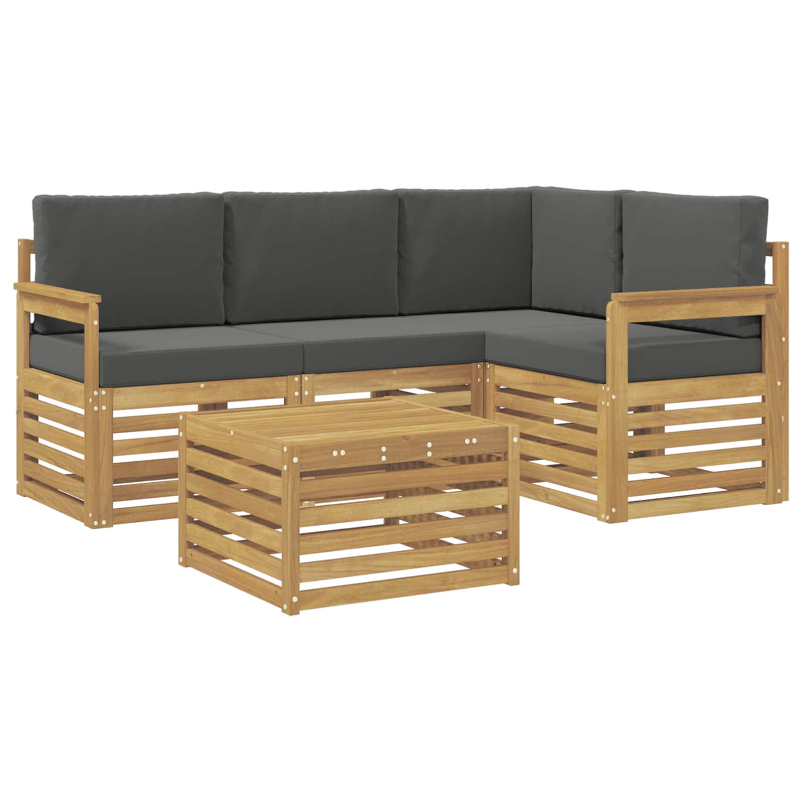 Set vanjskih sofa 5 pcs Bijela i antracit 59 x 59 x 37 cm