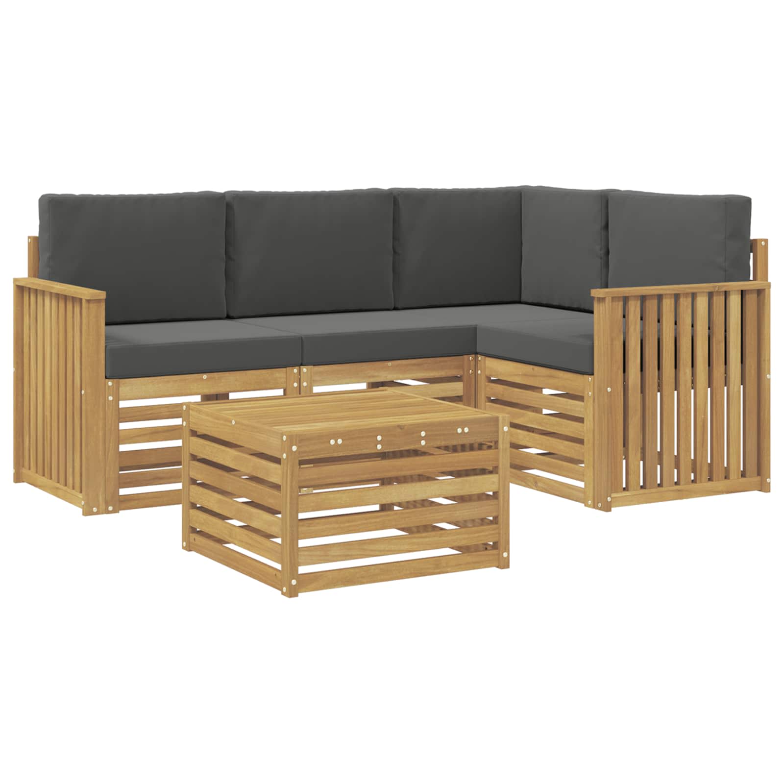 Set vanjskih sofa 5 pcs Bijela i antracit 59 x 59 x 37 cm