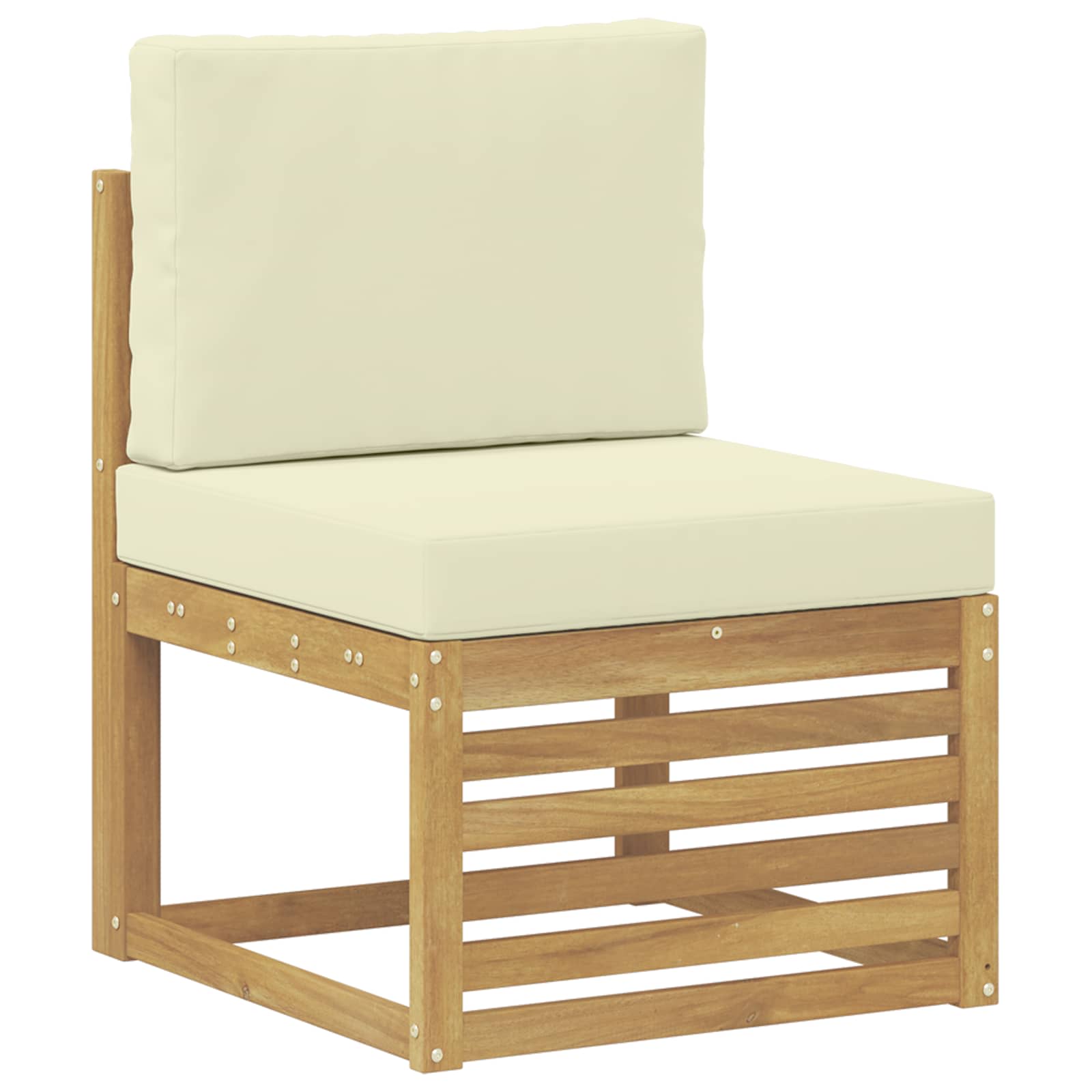 Set vanjskih sofa 5 pcs Bijela i krem 59 x 59 x 37 cm Poliester