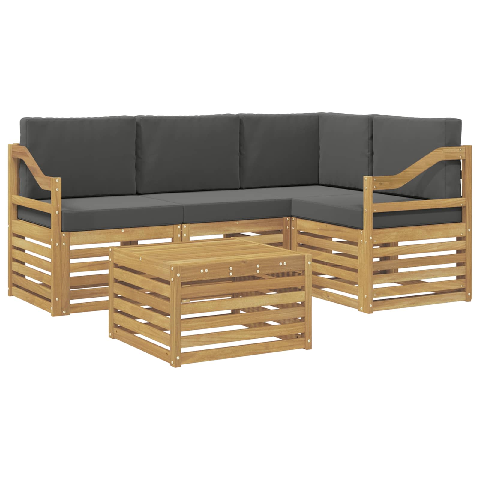 Set vanjskih sofa 5 pcs Bijela i antracit 59 x 59 x 37 cm