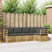 Set vanjskih sofa 5 pcs Bijela i antracit 245 x 126,5 x 73 cm