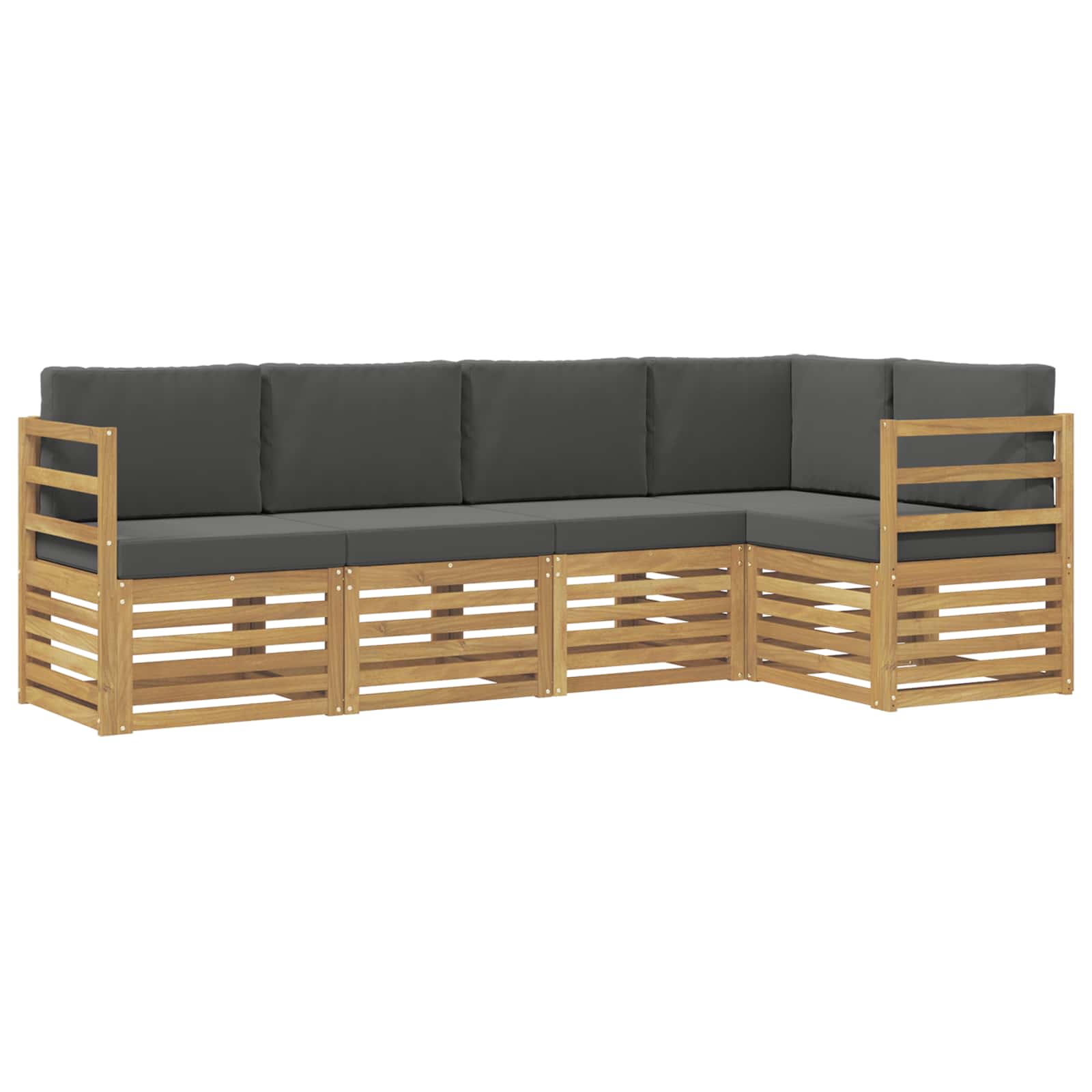 Set vanjskih sofa 5 pcs Bijela i antracit 245 x 126,5 x 73 cm