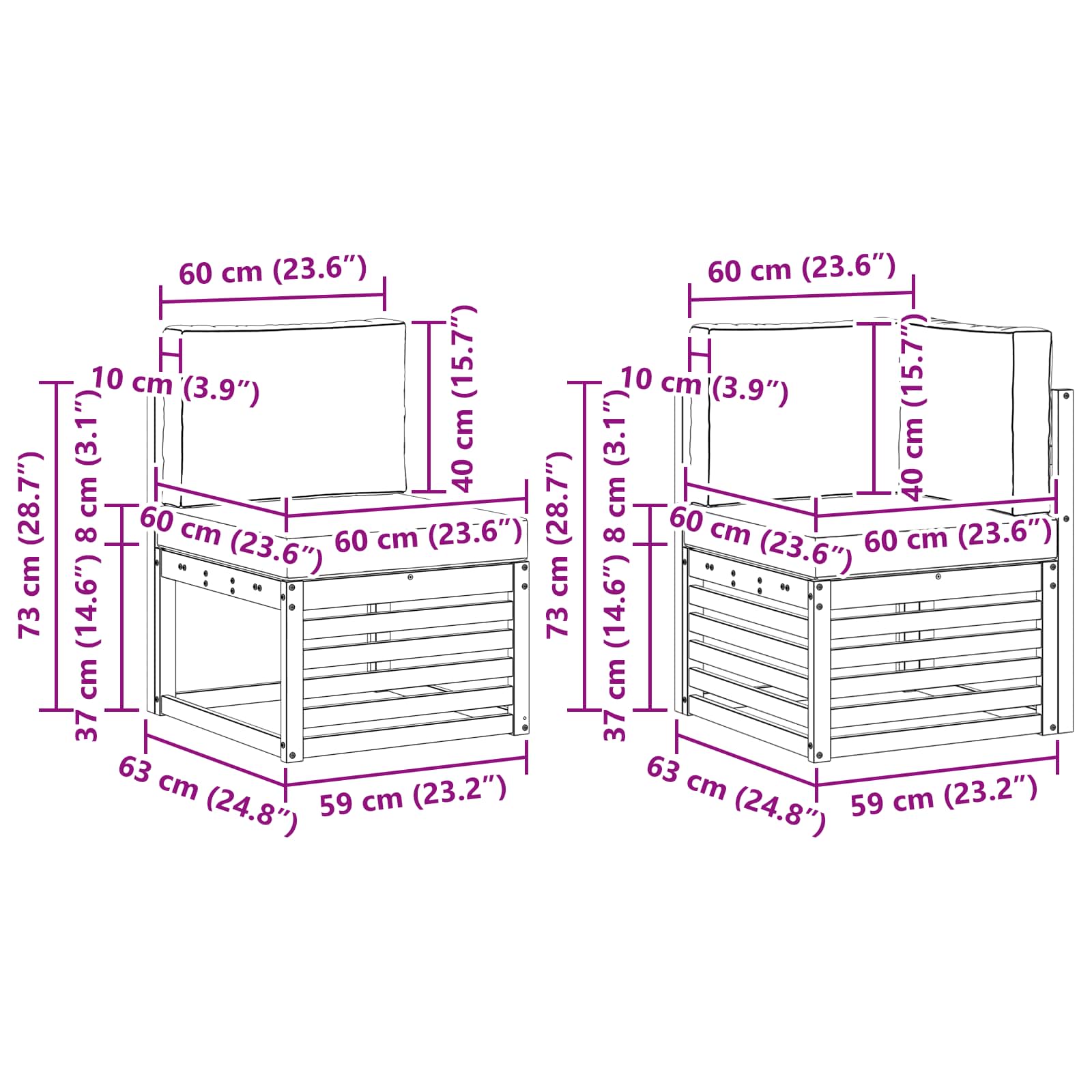 Set vanjskih sofa 5 pcs Bijela i antracit 245 x 126,5 x 73 cm