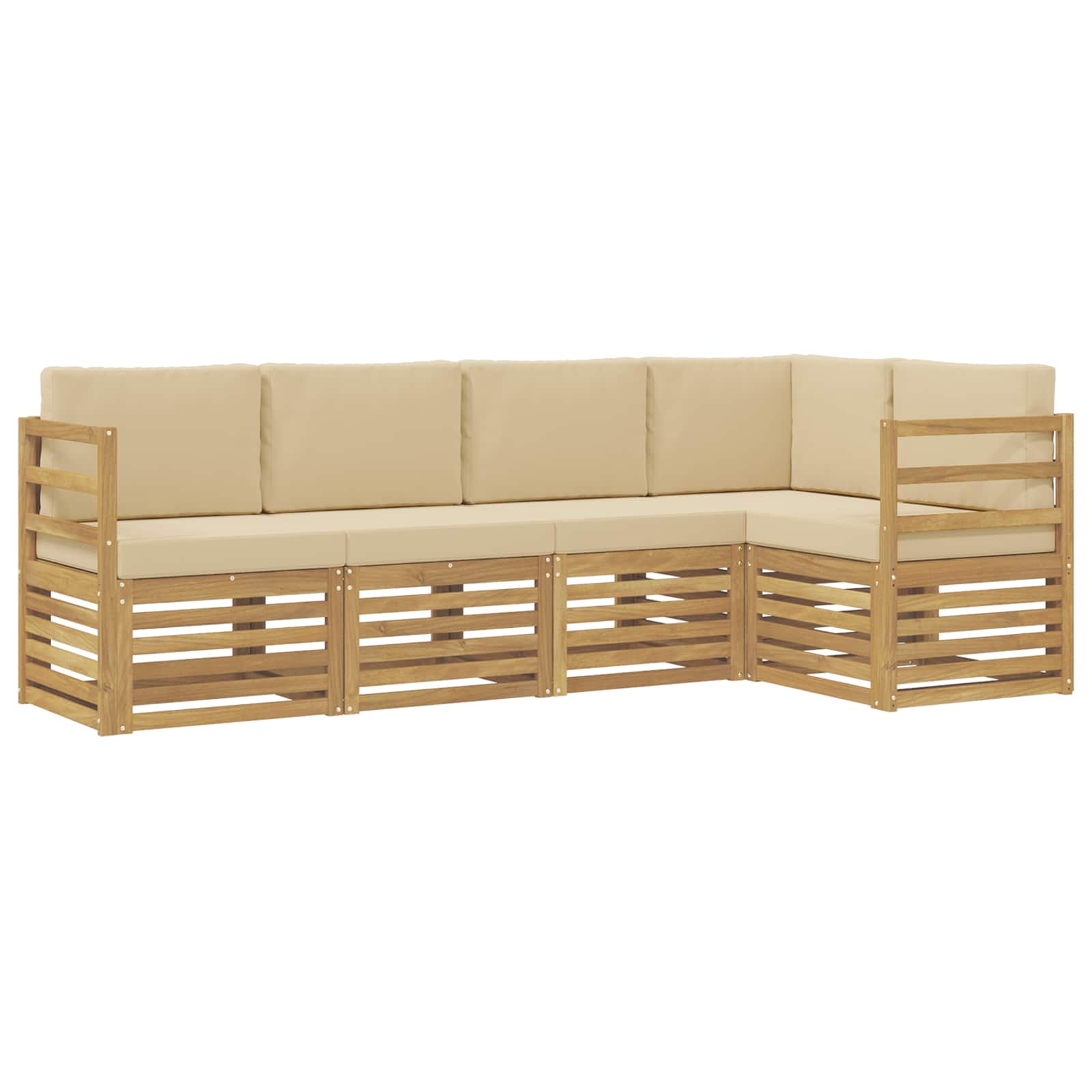 Set vanjskih sofa 5 pcs Bijela i bež 245 x 126,5 x 73 cm