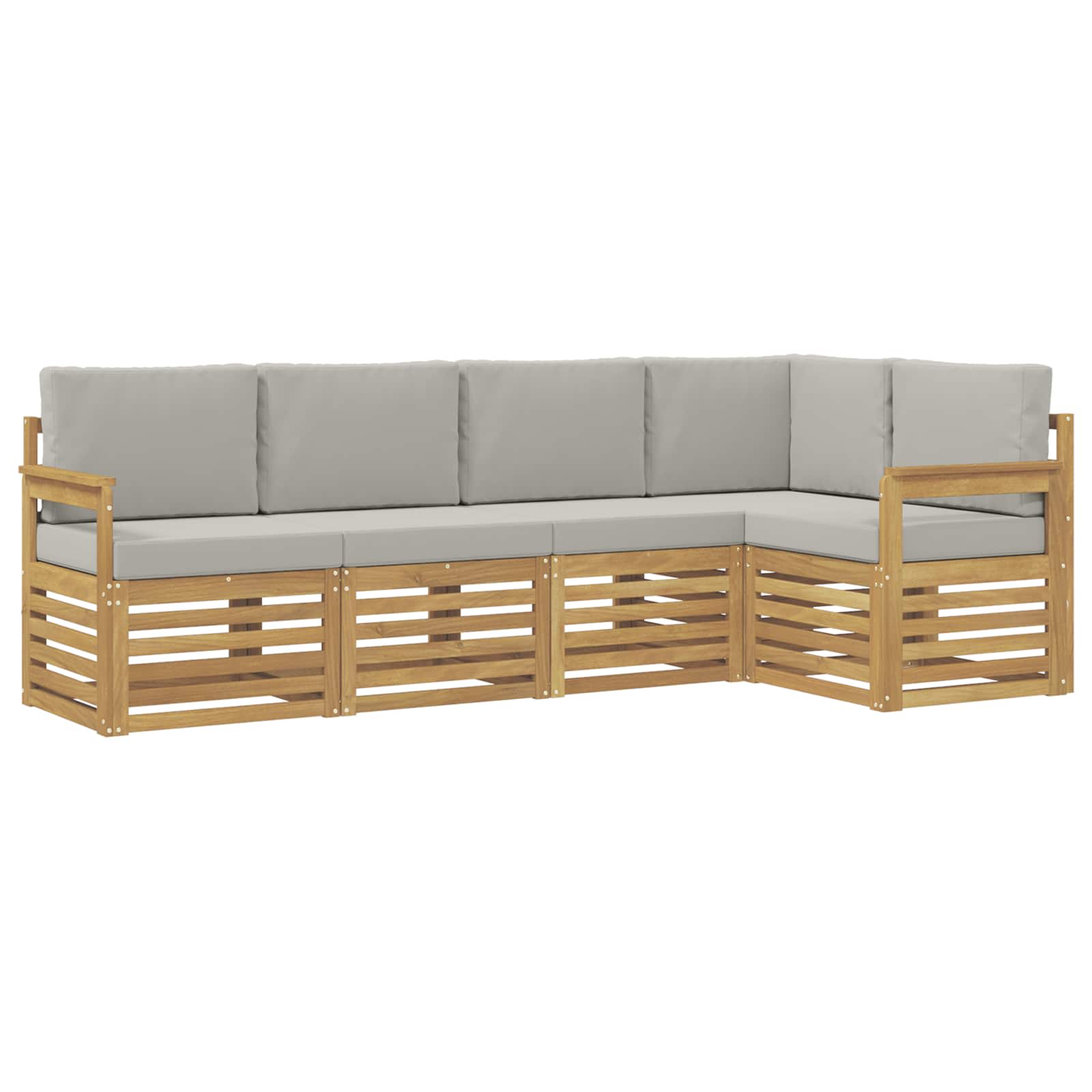 Set vanjskih sofa 5 pcs Bijela i svjetlosiva