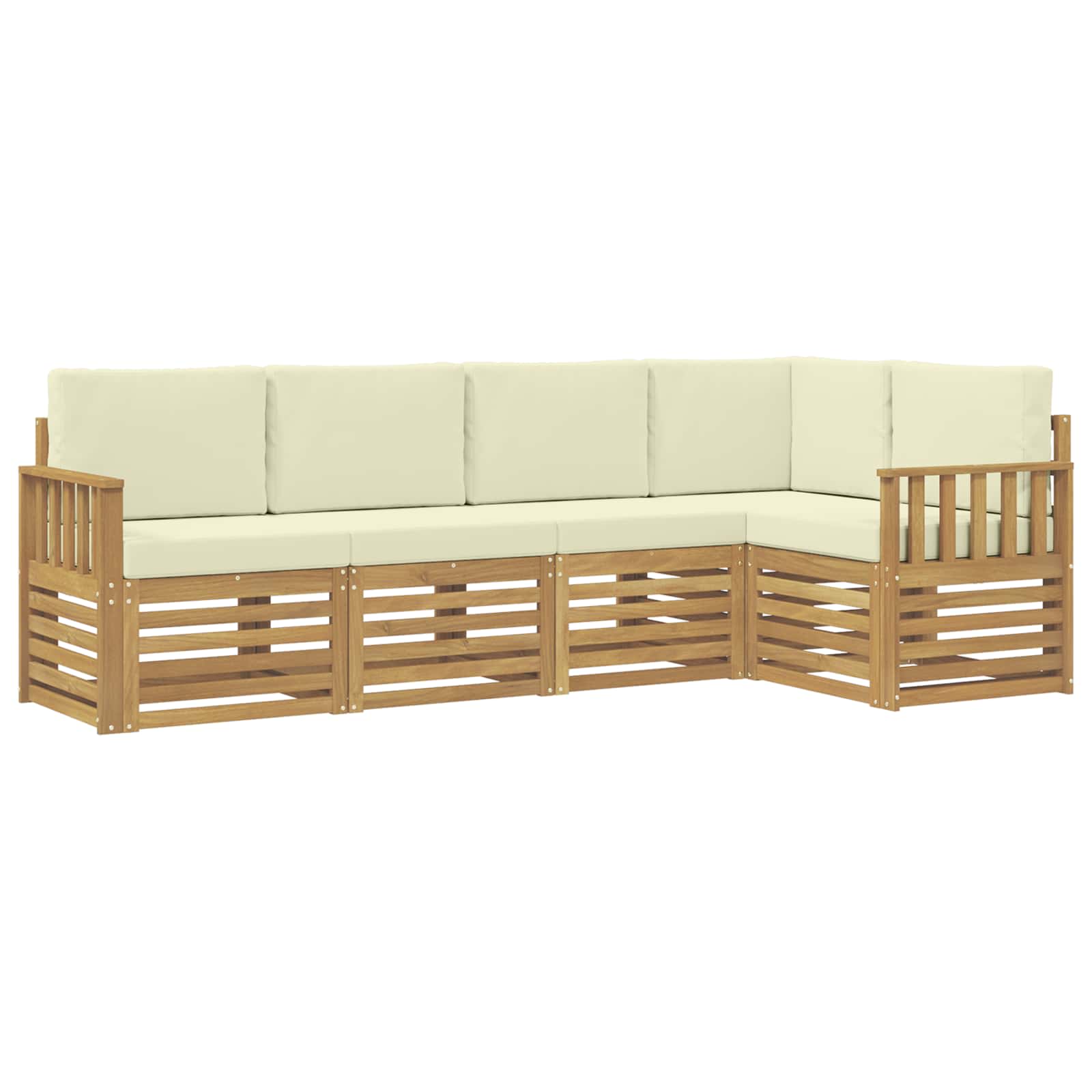 Set vanjskih sofa 5 pcs Bijela i krem 247 x 128,5 x 73 cm