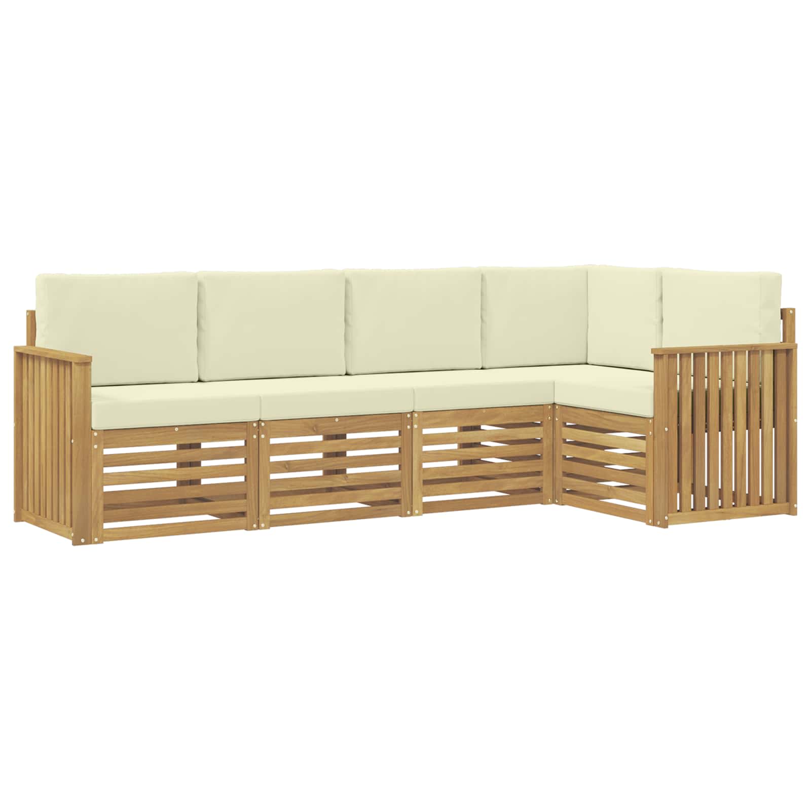 Set vanjskih sofa 5 pcs Bijela i krem 247 x 128,5 x 73 cm