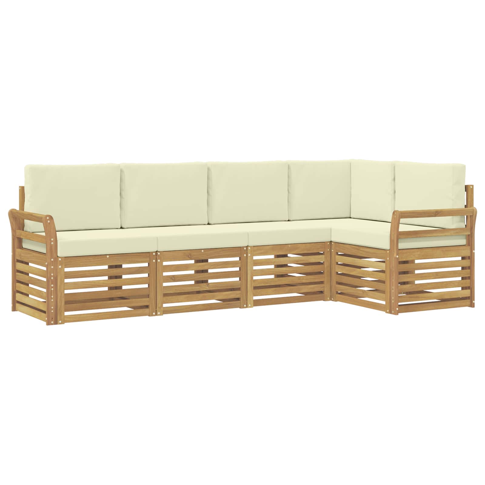 Set vanjskih sofa 5 pcs Bijela i krem 249 x 130,5 x 73 cm