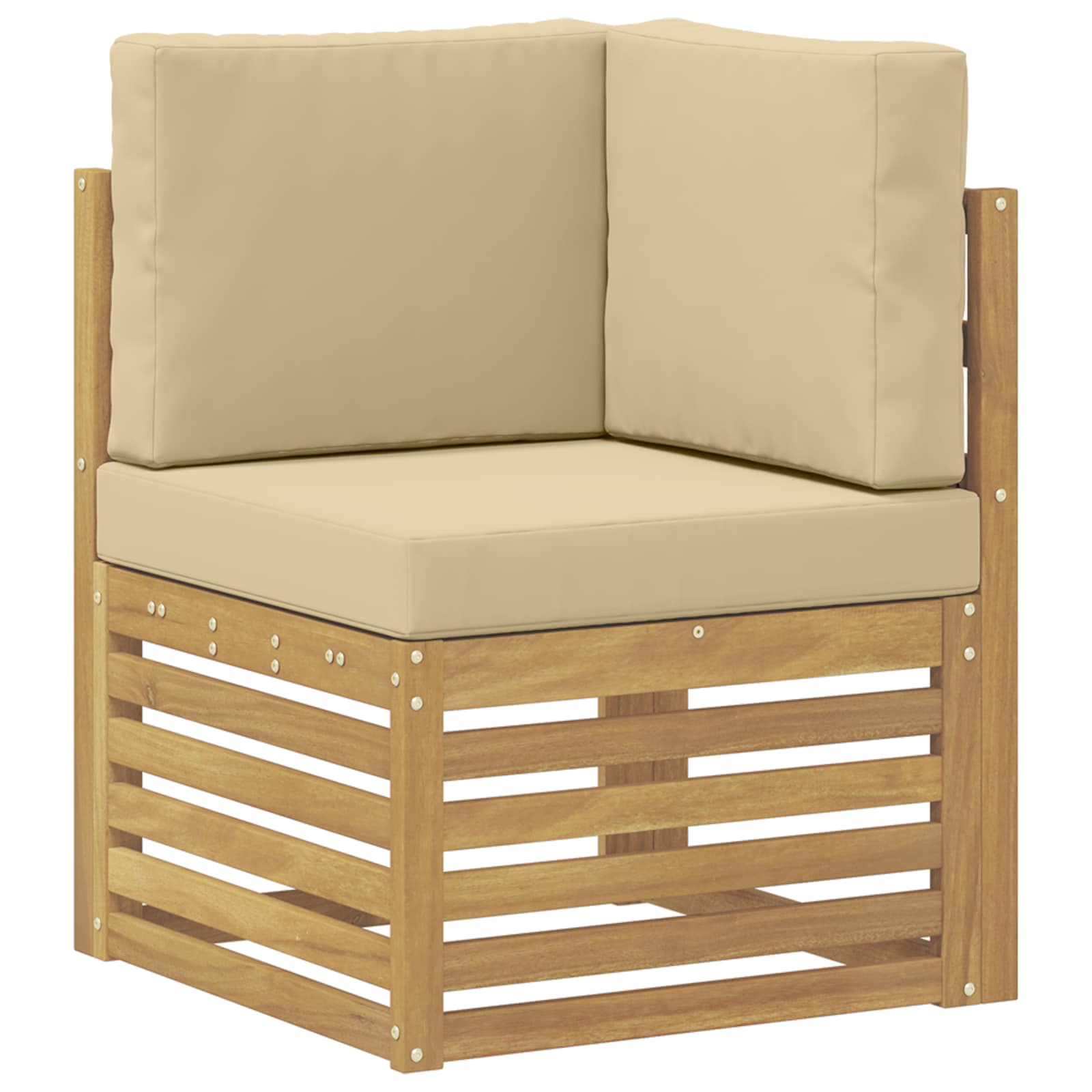 Set vanjskih sofa 5 pcs Bijela i bež 249 x 130,5 x 73 cm