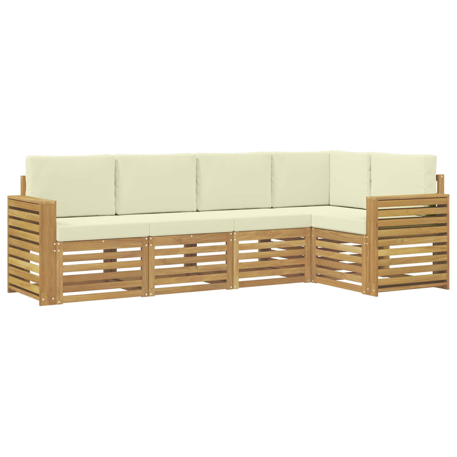 Set vanjskih sofa 5 pcs Bijela i krem 251 x 132,5 x 73 cm