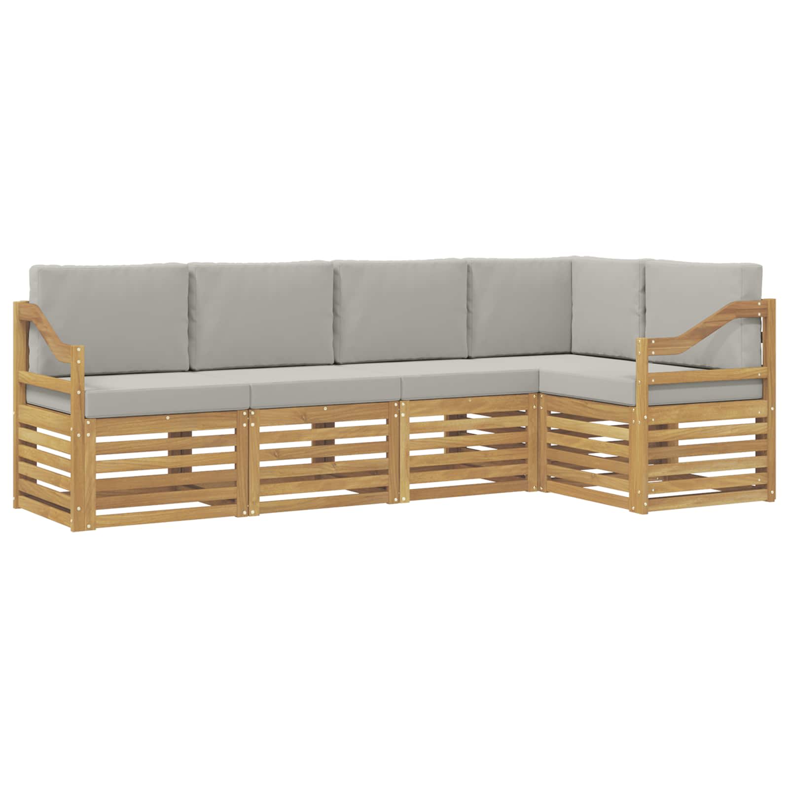 Set vanjskih sofa 5 pcs Bijela i svjetlosiva