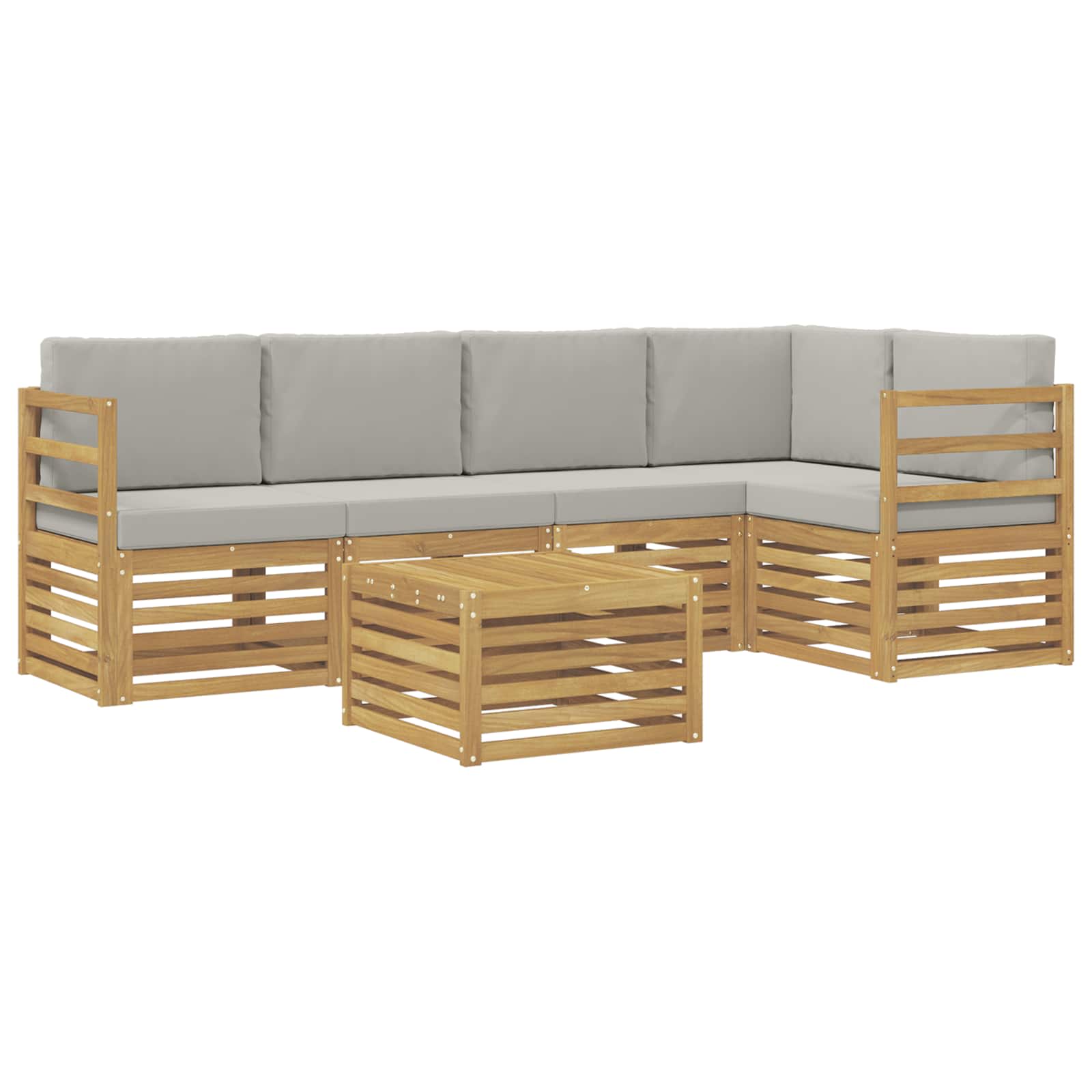 Set vanjskih sofa 6 pcs Bijela i svjetlosiva 59 x 59 x 37 cm