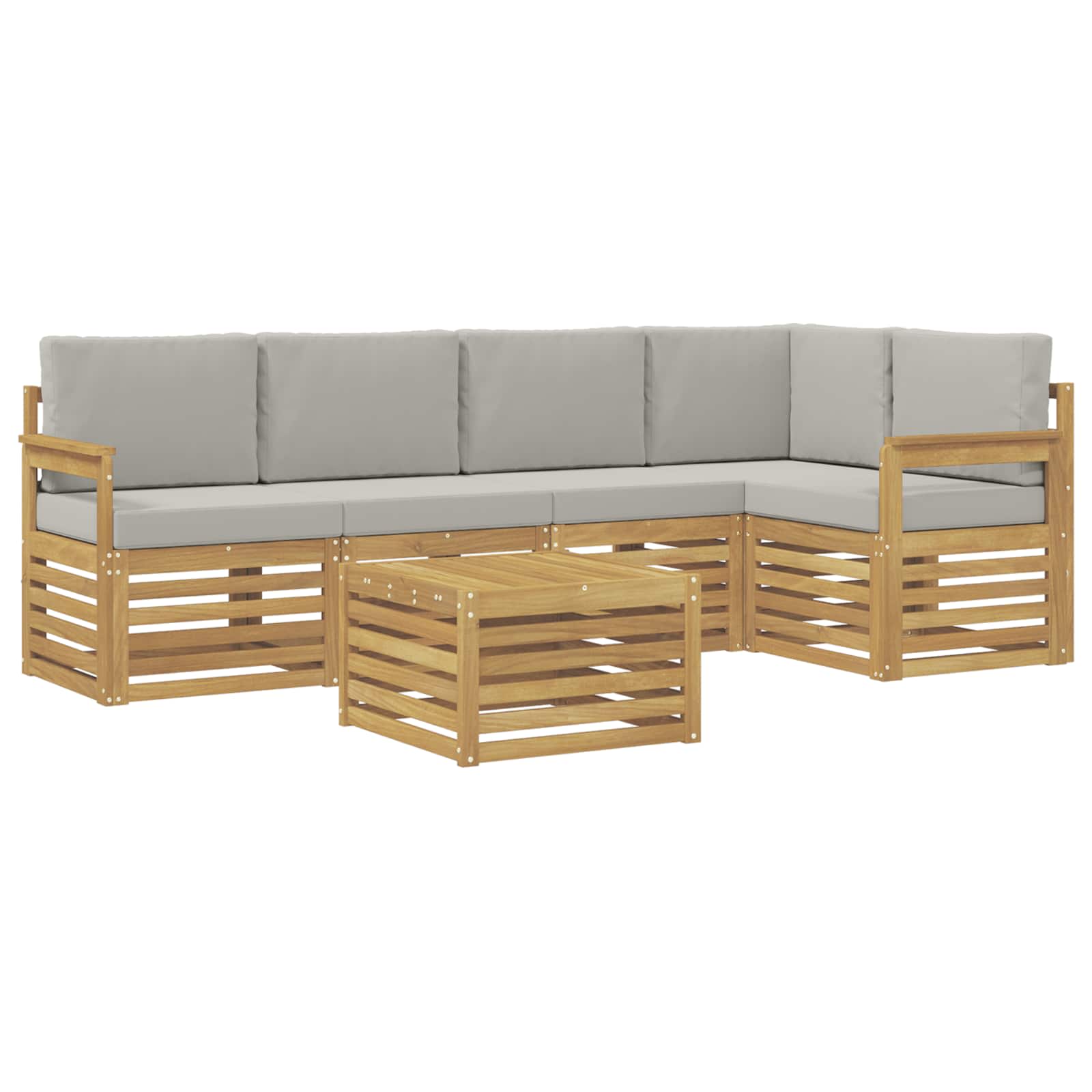 Set vanjskih sofa 6 pcs Bijela i svjetlosiva 59 x 59 x 37 cm
