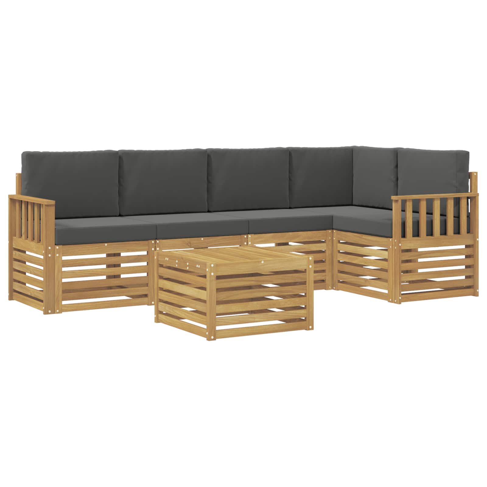 Set vanjskih sofa 6 pcs Bijela i antracit 59 x 59 x 37 cm