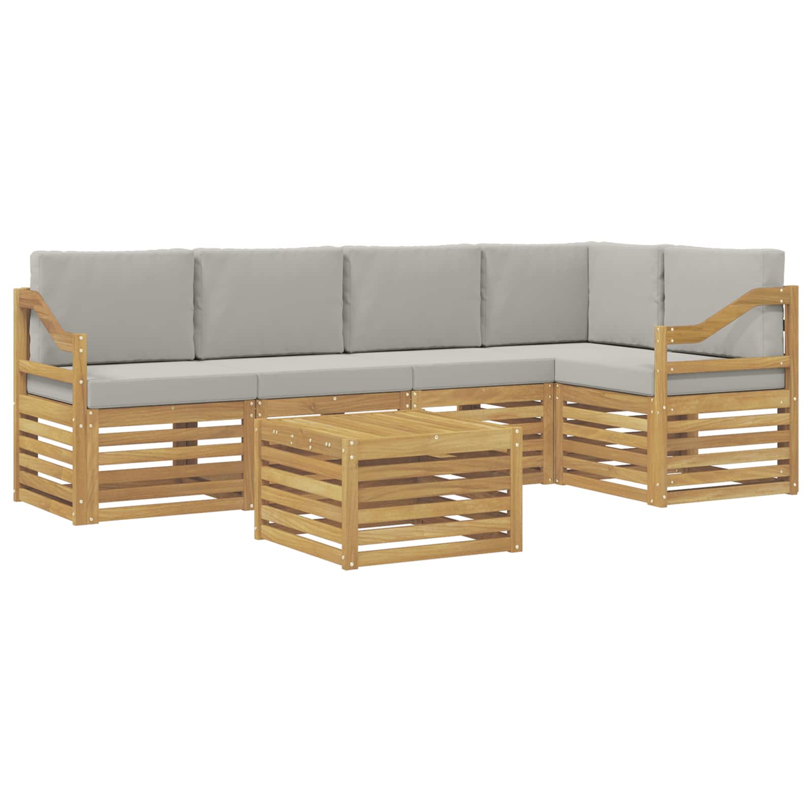 Set vanjskih sofa 6 pcs Bijela i svjetlosiva 59 x 59 x 37 cm