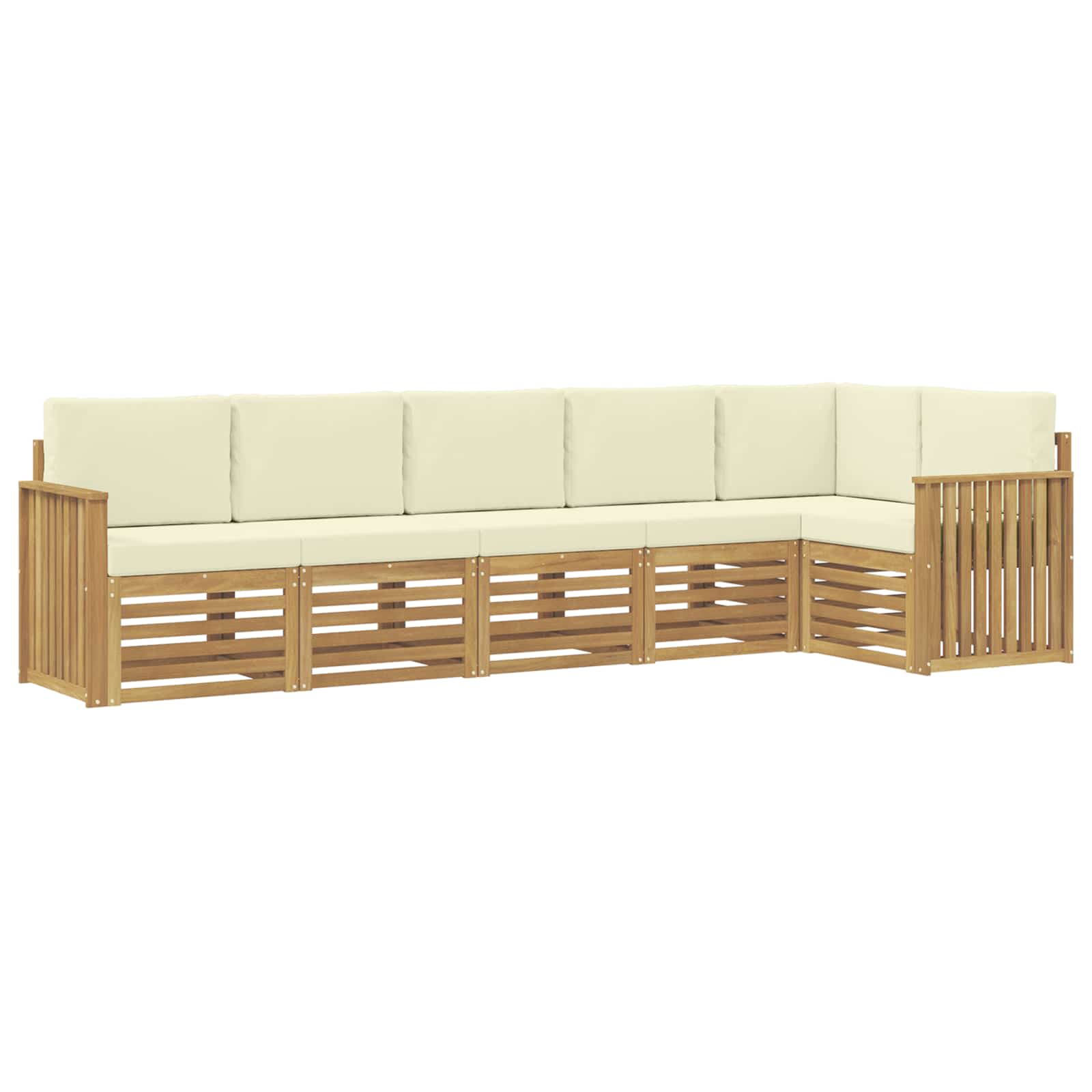 Set vanjskih sofa 6 pcs Bijela i krem 306 x 128,5 x 73 cm