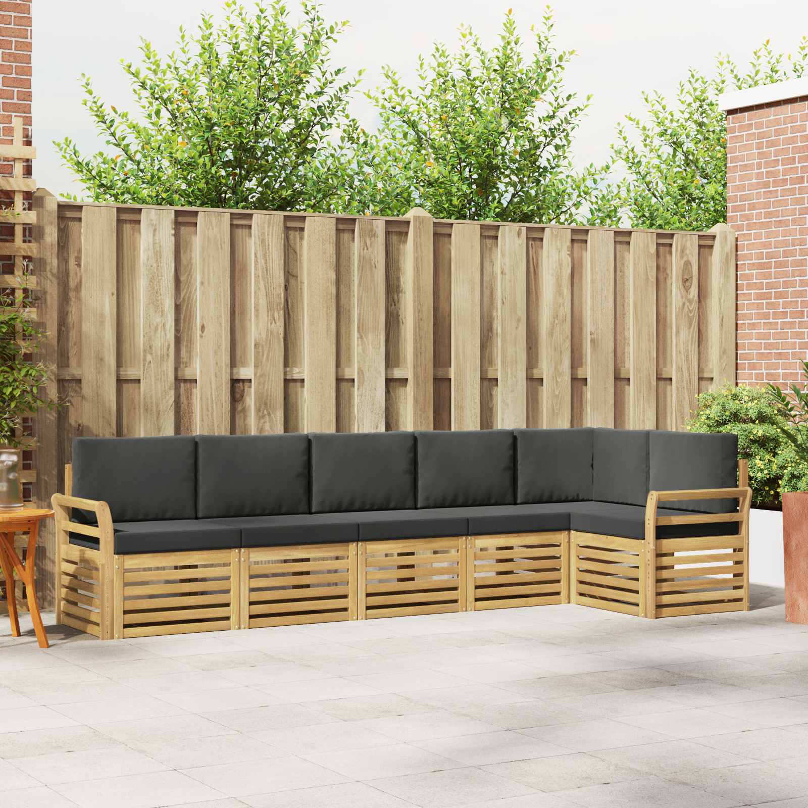 Set vanjskih sofa 6 pcs Bijela i antracit 308 x 130,5 x 73 cm