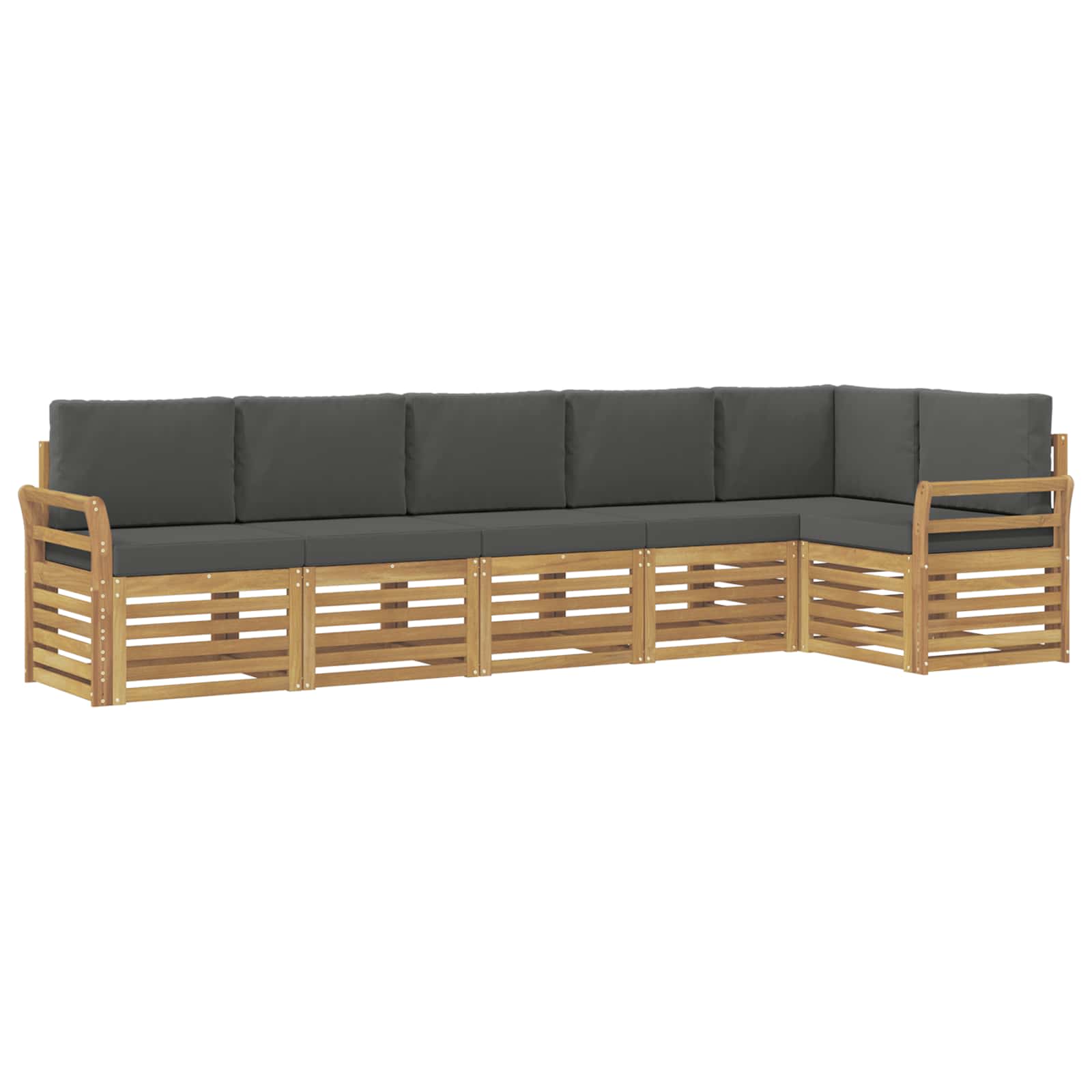 Set vanjskih sofa 6 pcs Bijela i antracit 308 x 130,5 x 73 cm