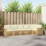 Set vanjskih sofa 6 pcs Bijela i krem 310 x 132,5 x 73 cm