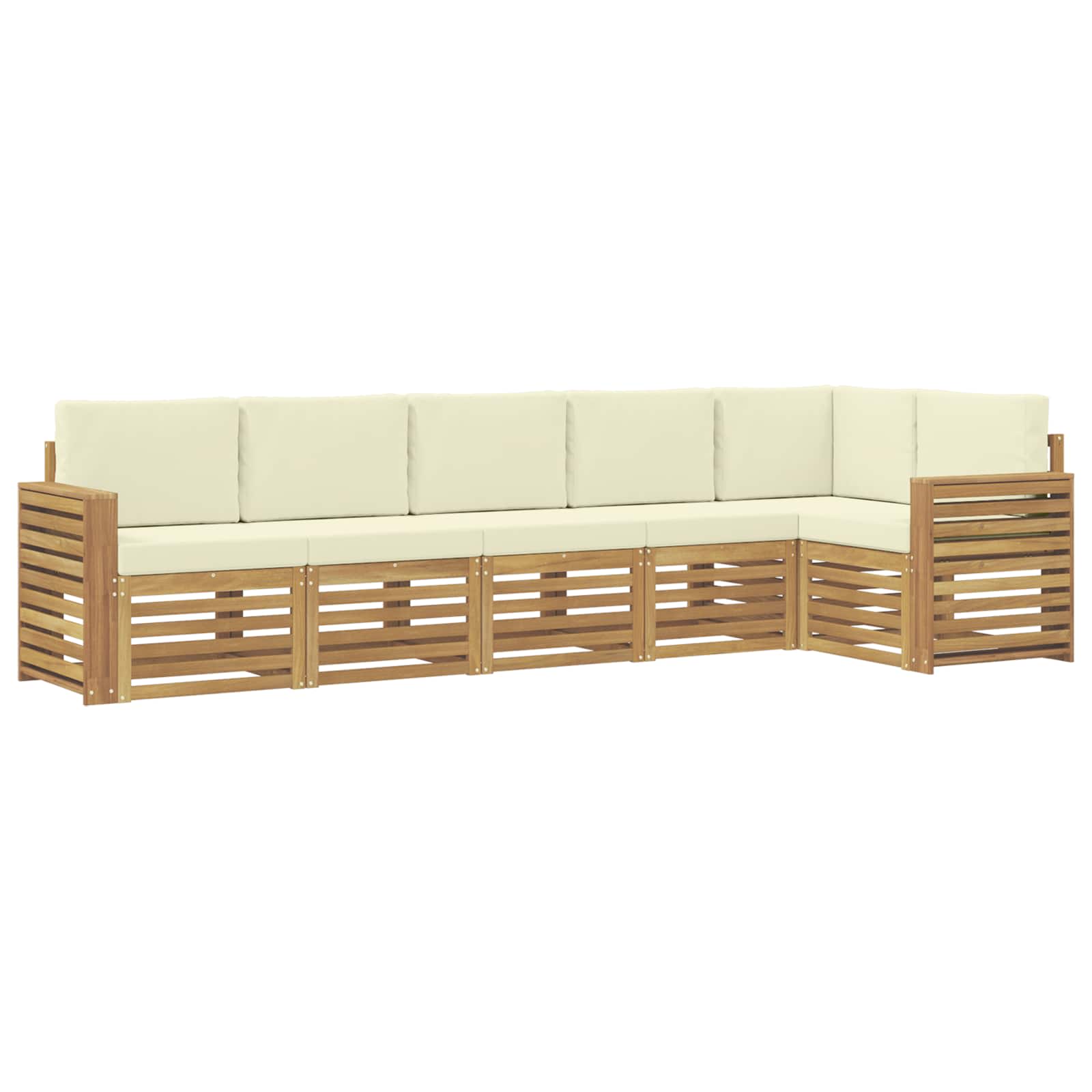 Set vanjskih sofa 6 pcs Bijela i krem 310 x 132,5 x 73 cm