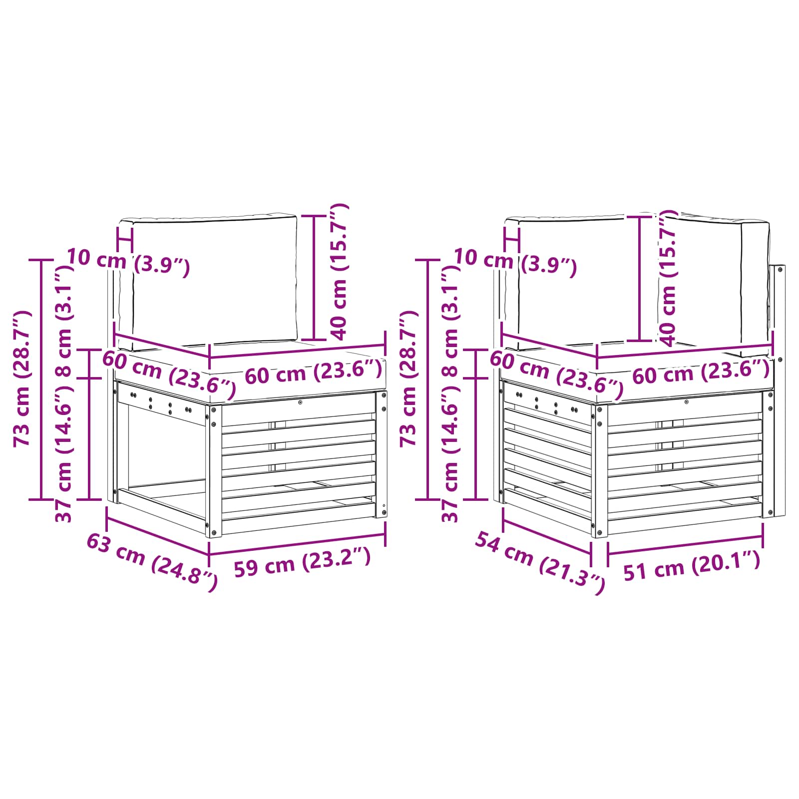 Set vanjskih sofa 6 pcs Bijela i krem 310 x 132,5 x 73 cm