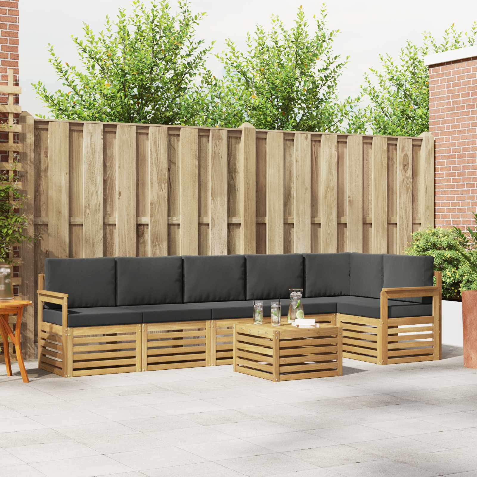 Set vanjskih sofa 7 pcs Bijela i antracit 59 x 59 x 37 cm