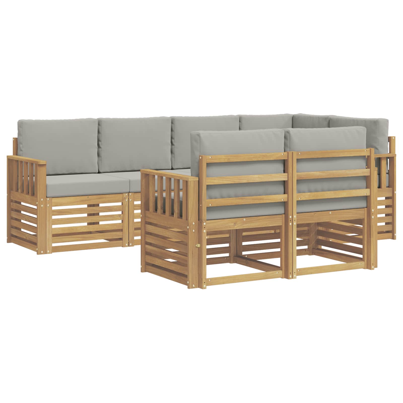 Set vanjskih sofa 7 pcs Bijela i svjetlosiva