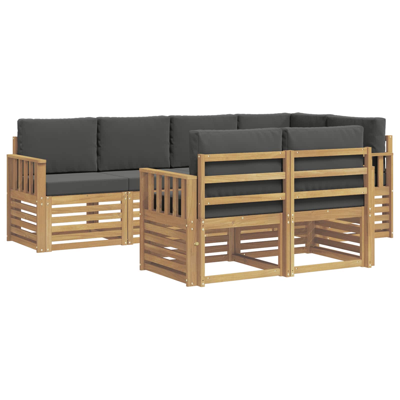 Set vanjskih sofa 7 pcs Bijela i antracit 247 x 128,5 x 73 cm