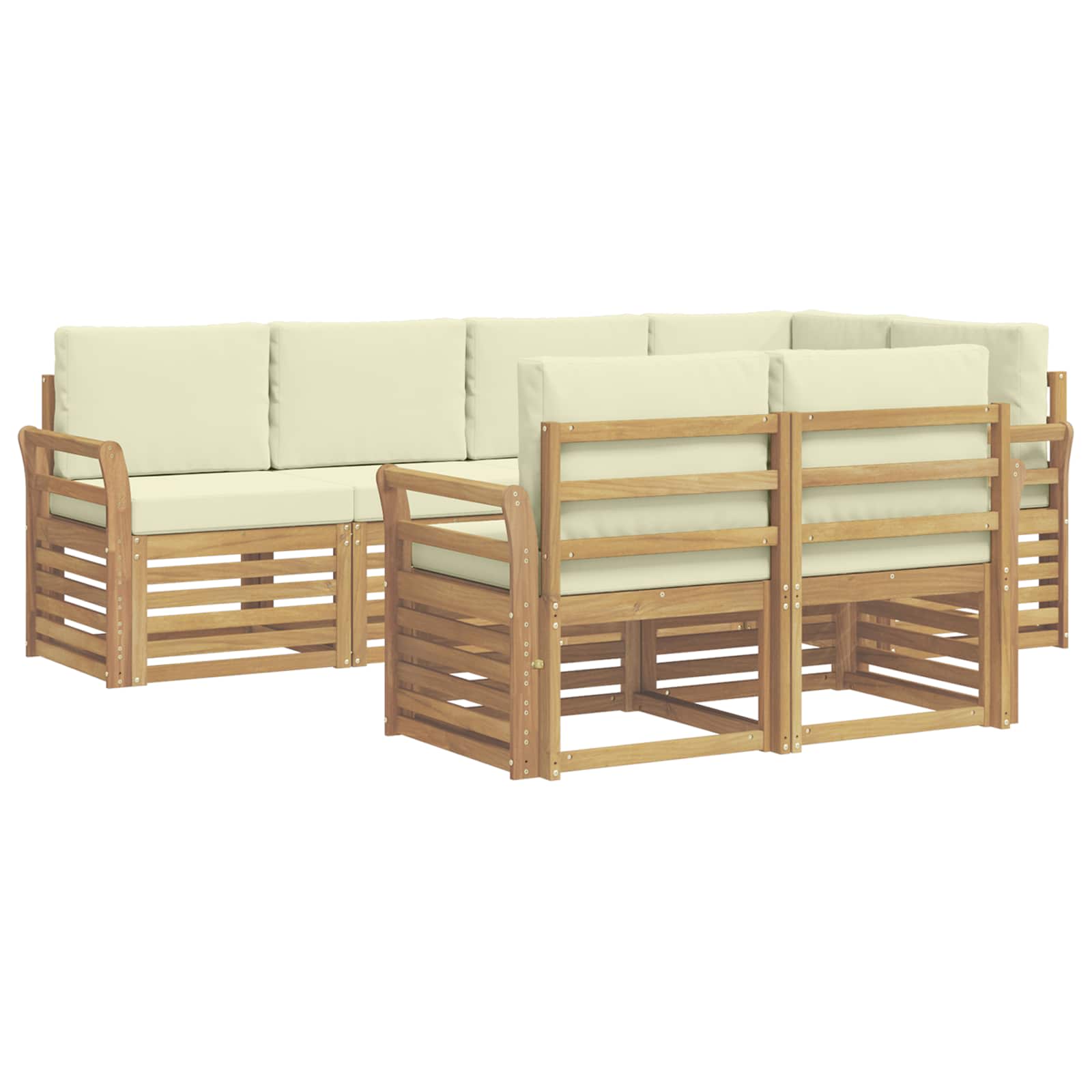 Set vanjskih sofa 7 pcs Bijela i krem 249 x 130,5 x 73 cm