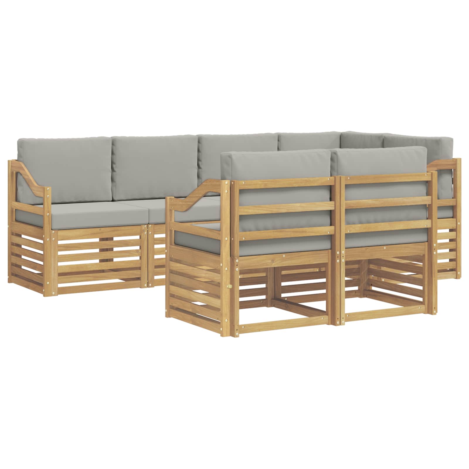 Set vanjskih sofa 7 pcs Bijela i svjetlosiva