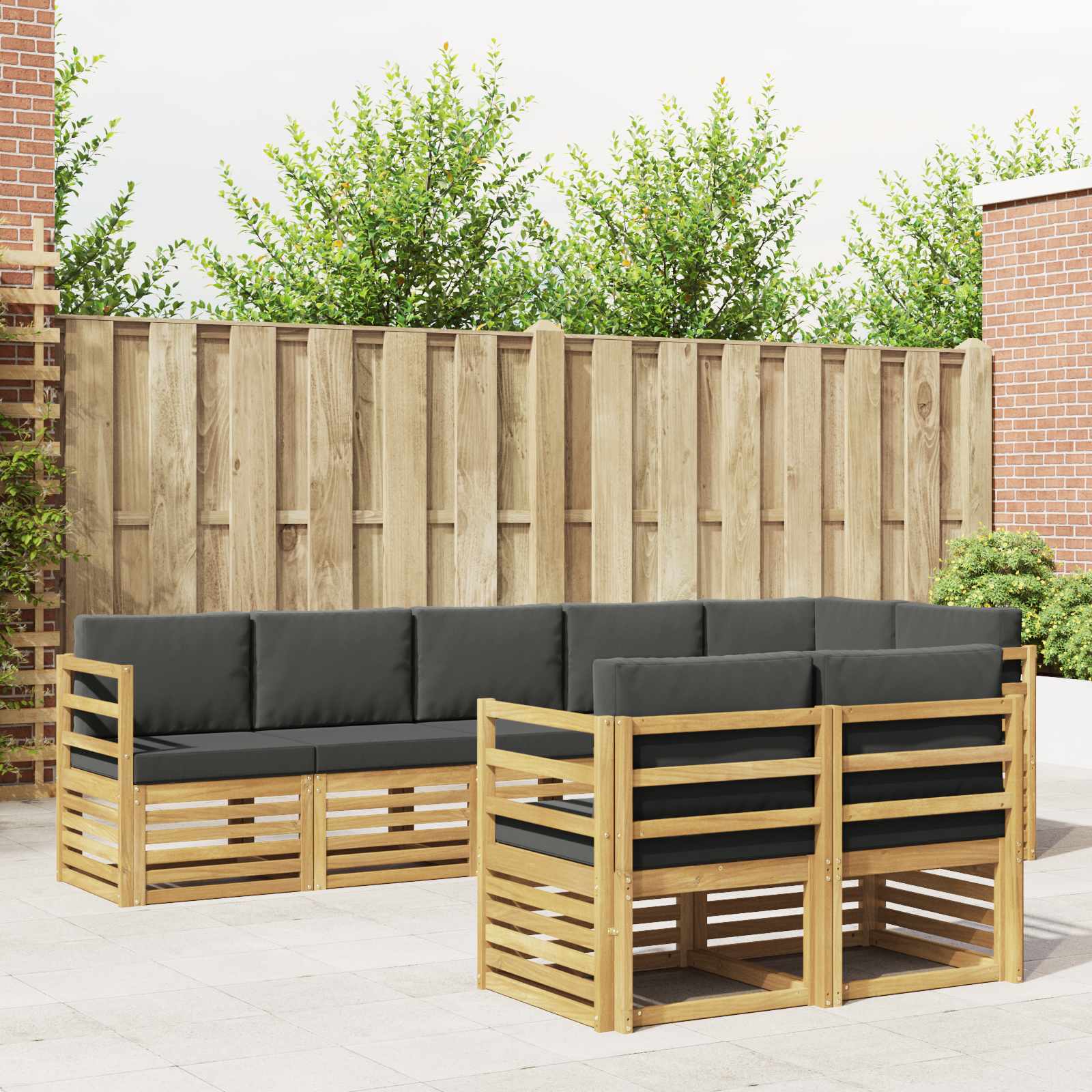 Set vanjskih sofa 8 pcs Bijela i antracit 304 x 126,5 x 73 cm