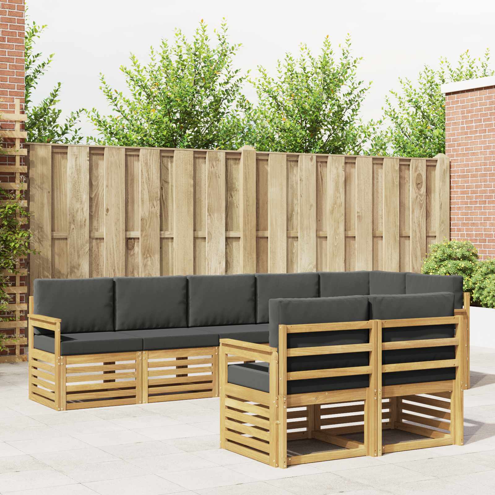 Set vanjskih sofa 8 pcs Bijela i antracit 306 x 128,5 x 73 cm