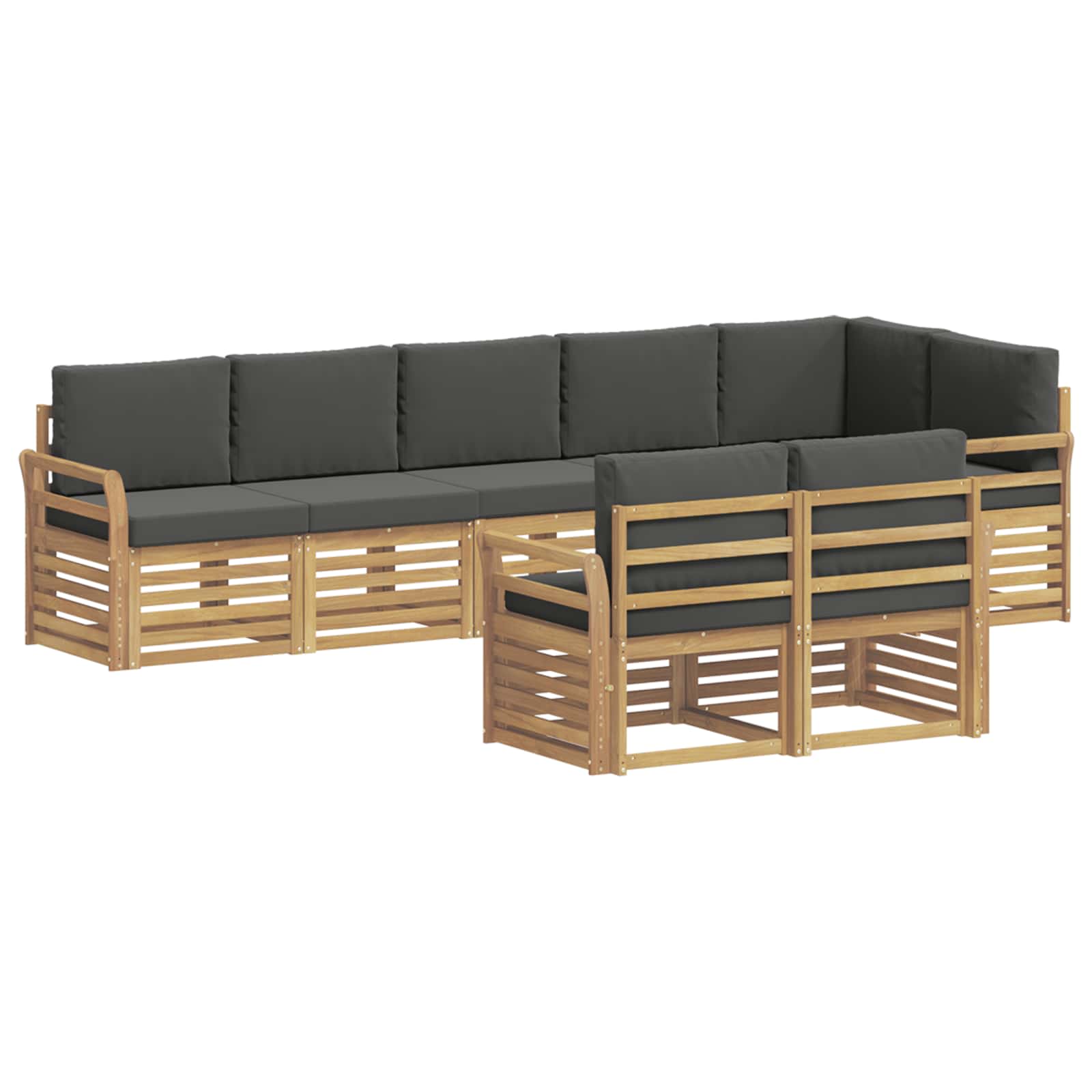 Set vanjskih sofa 8 pcs Bijela i antracit 308 x 130,5 x 73 cm