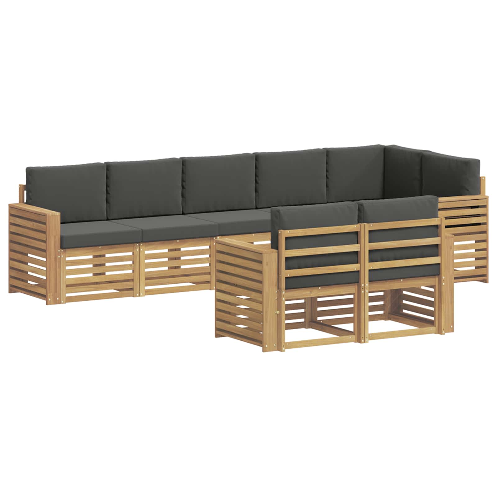 Set vanjskih sofa 8 pcs Bijela i antracit 310 x 132,5 x 73 cm