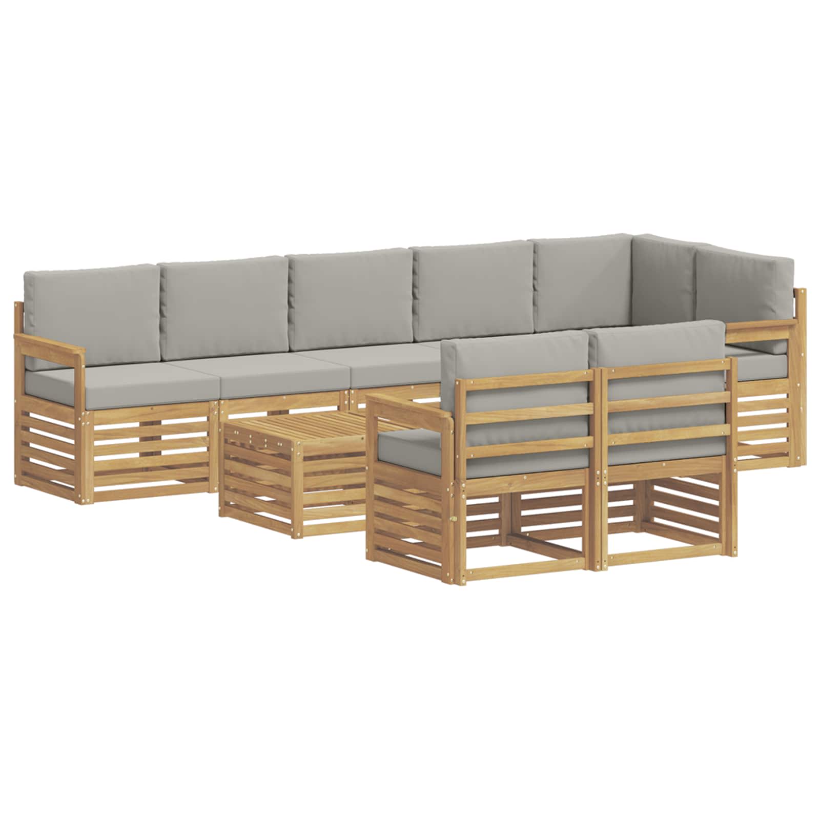 Set vanjskih sofa 8 pcs Bijela i svjetlosiva 59 x 59 x 37 cm