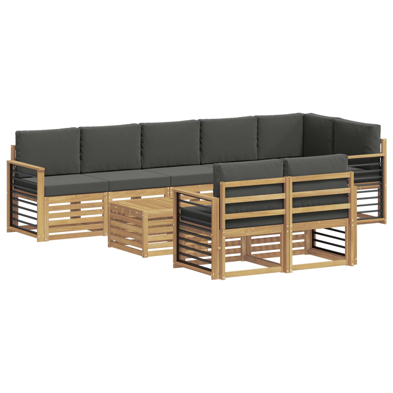 Set vanjskih sofa 8 pcs Bijela i antracit 59 x 59 x 37 cm