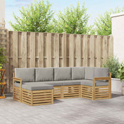 Set vanjskih sofa 6 kom. Bijela i svjetlosiva Poliester 247 x 128,5 x 73 cm