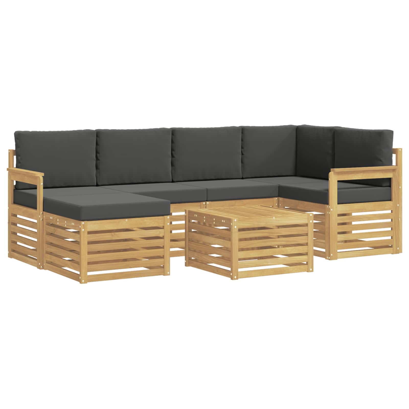 Set vanjskih sofa 7 pcs Bijela i antracit Poliester