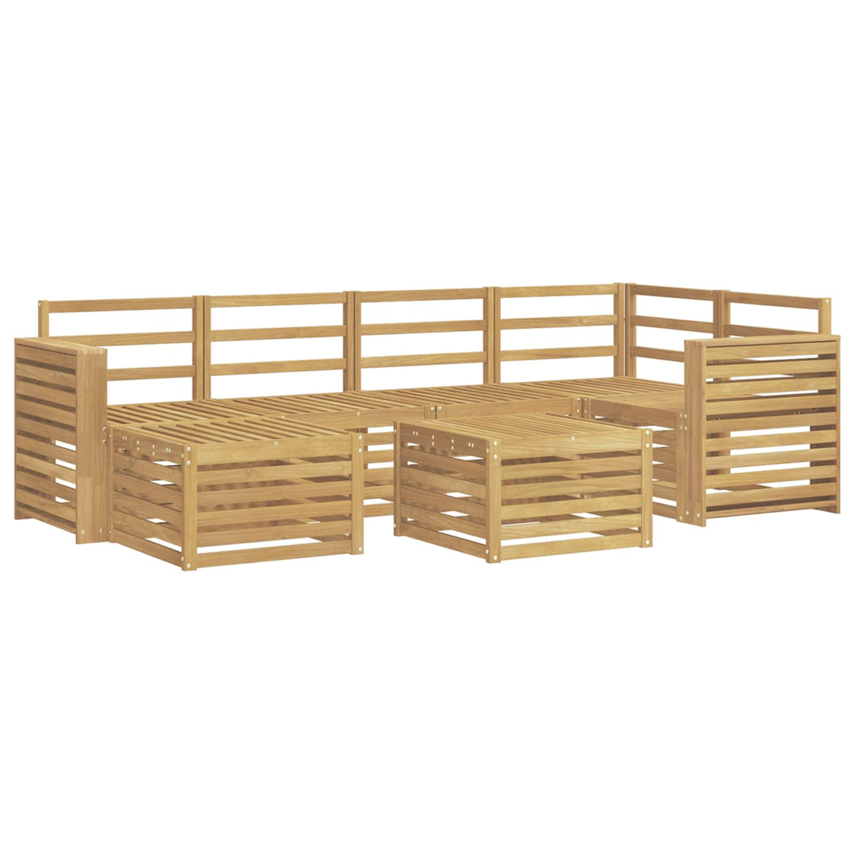 Set vanjskih sofa 7 kom. Bijela Poliester