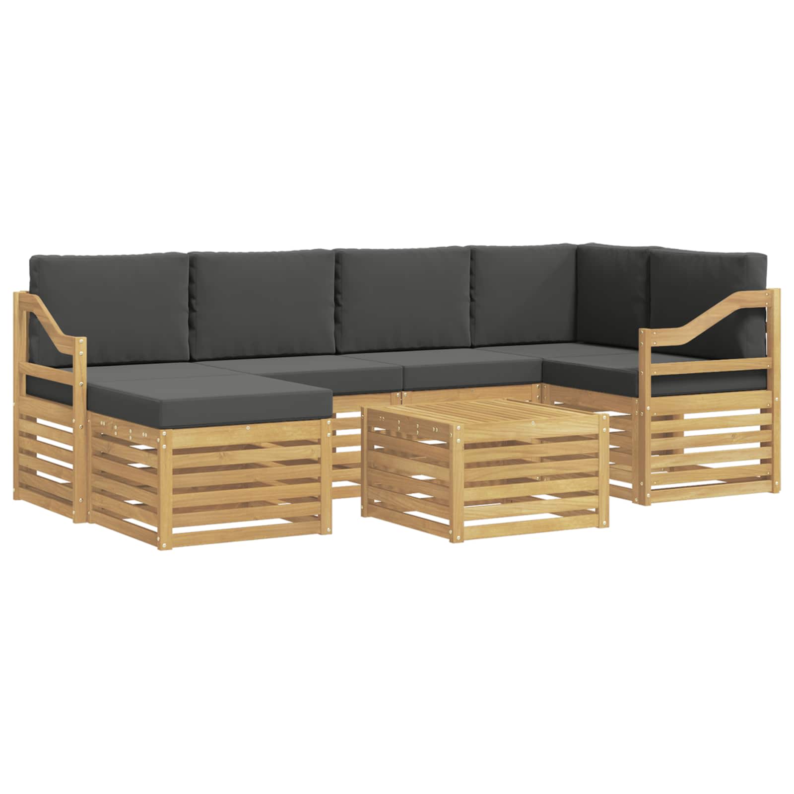 Set vanjskih sofa 7 pcs Bijela i antracit Poliester