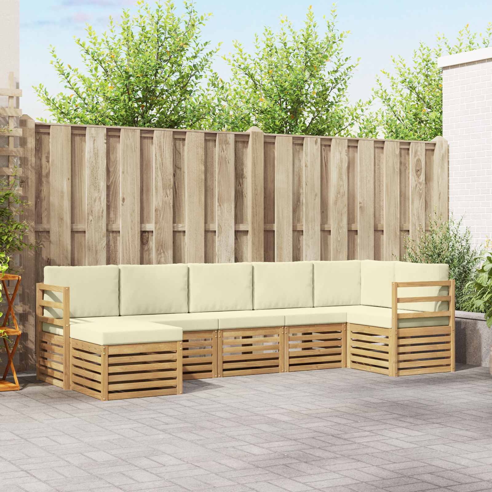 Set vanjskih sofa 7 pcs Bijela i krem