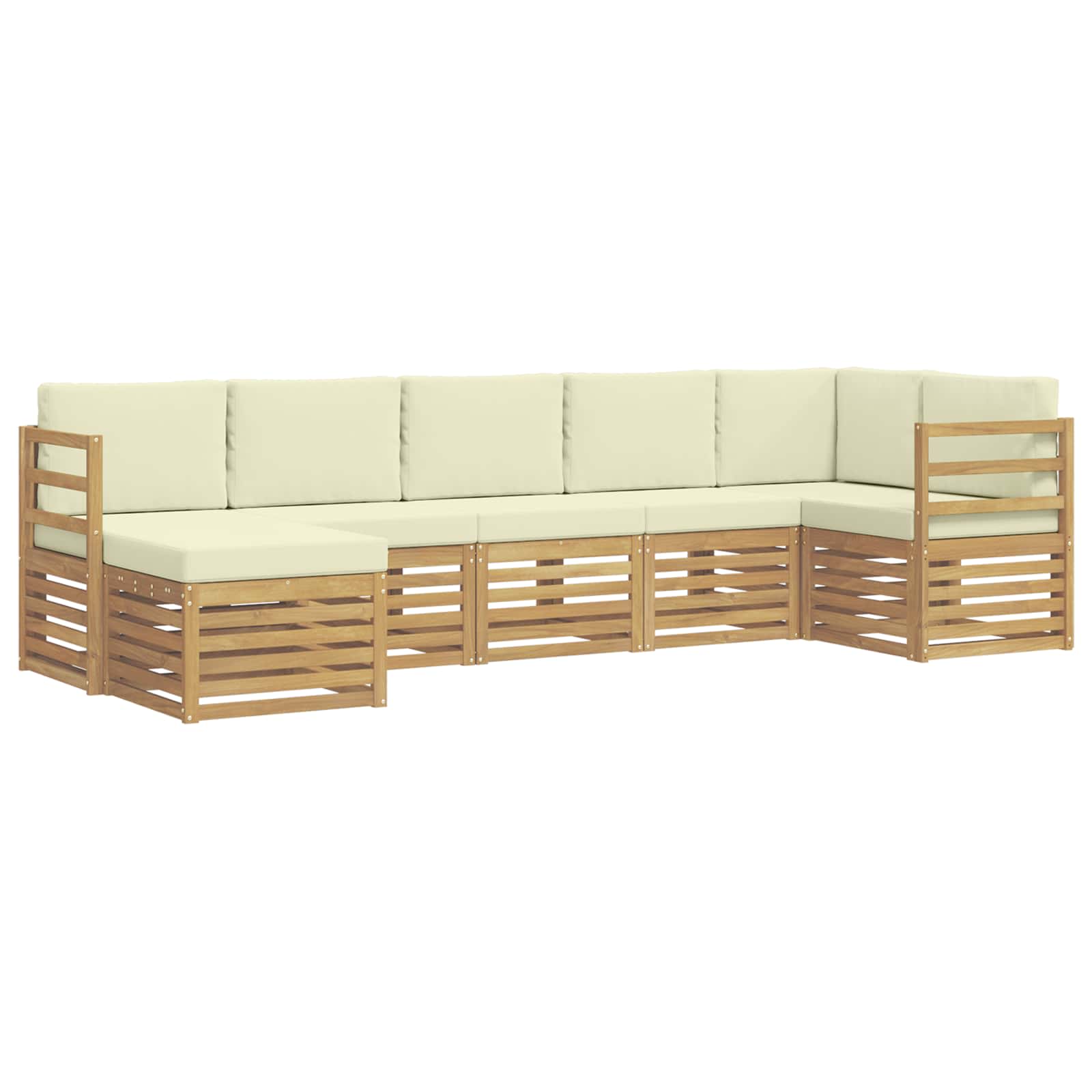 Set vanjskih sofa 7 pcs Bijela i krem