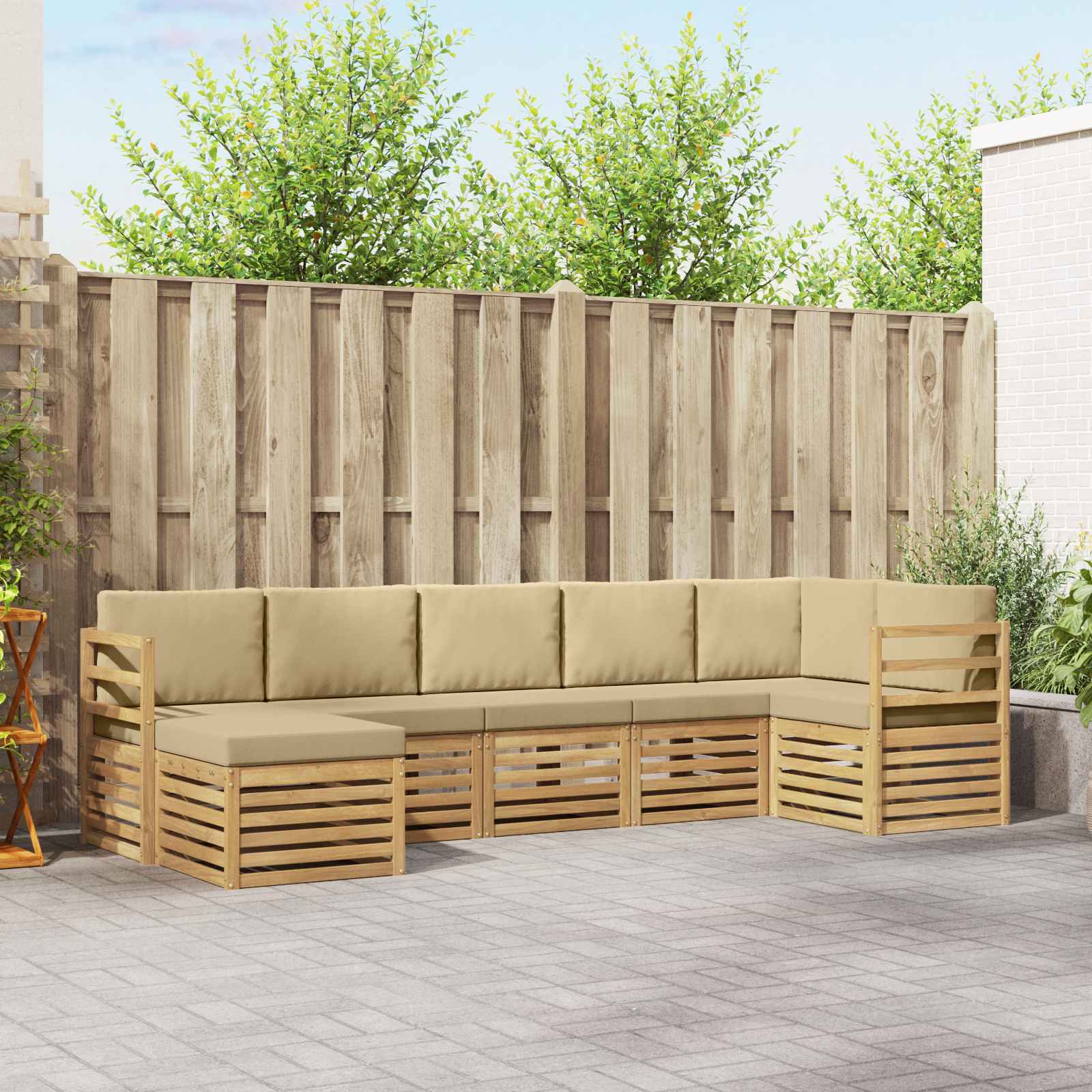 Set vanjskih sofa 7 pcs Bijela i bež